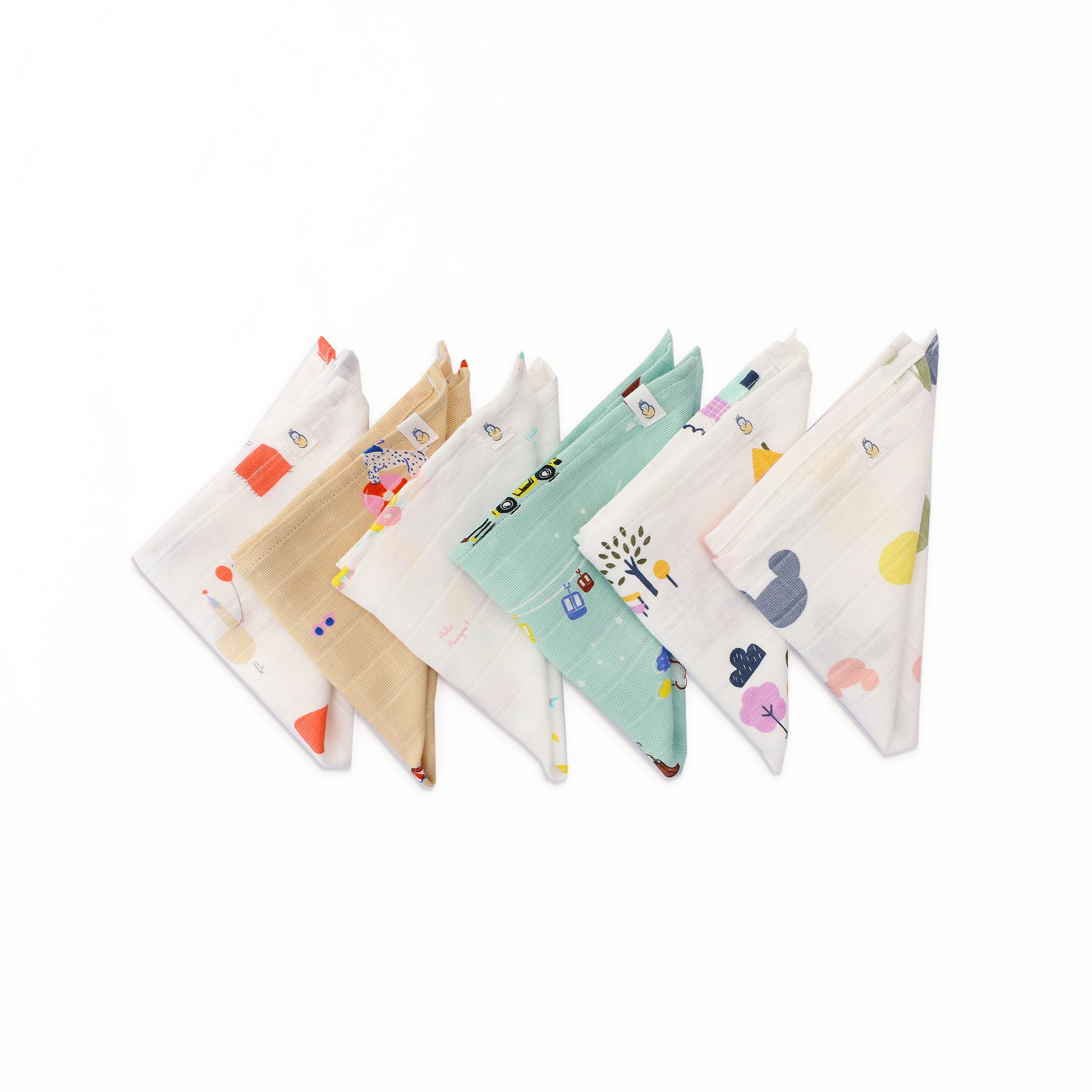 Muslin Wash cloth / Hand kerchief - 12 Combo Saver pack (27 x 27 cms)