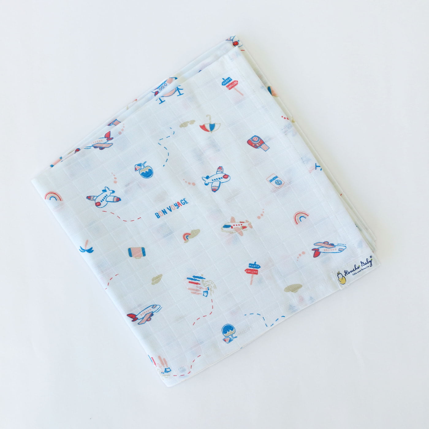 Tiny Travellers - Organic Cotton (double layer) Baby Muslin Swaddle Set - 110 X 110 cms