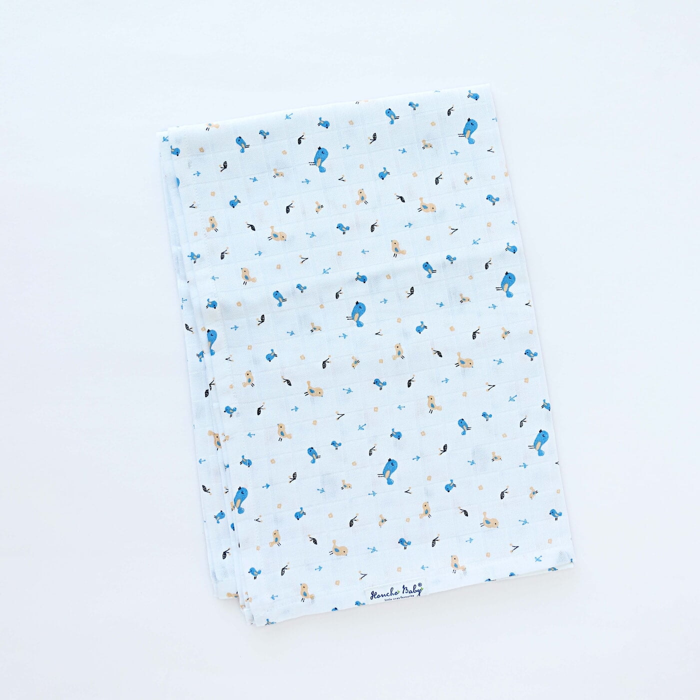 Pretty little birds - Muslin 100% Cotton Baby Towel (65 X 90 cms) 1 pack