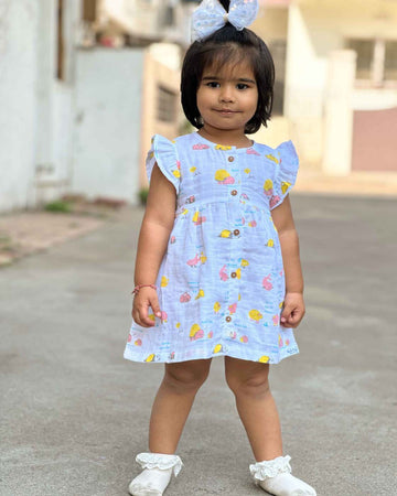 Zoo Babbles -100% cotton Frock (0 to 4years)