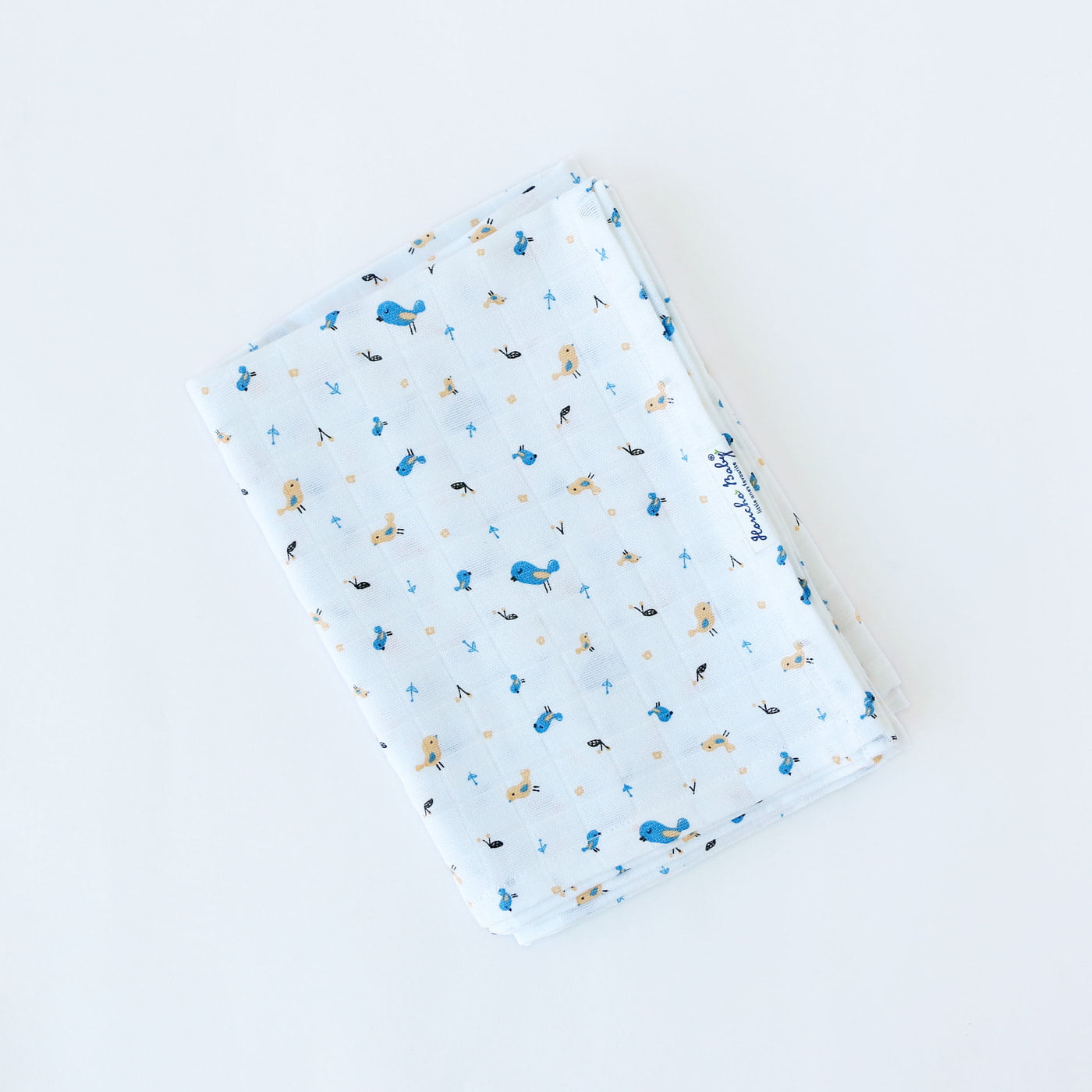 Pretty little birds - Muslin 100% Cotton Baby Towel (65 X 90 cms) 1 pack