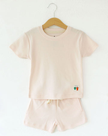 Soft and Stylish Unisex T- shirt & Shorts set ( Pixie pink ) 1 Y to 4 Y