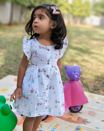 Tiny Harvester - 100% cotton Frock (0 to 4years)