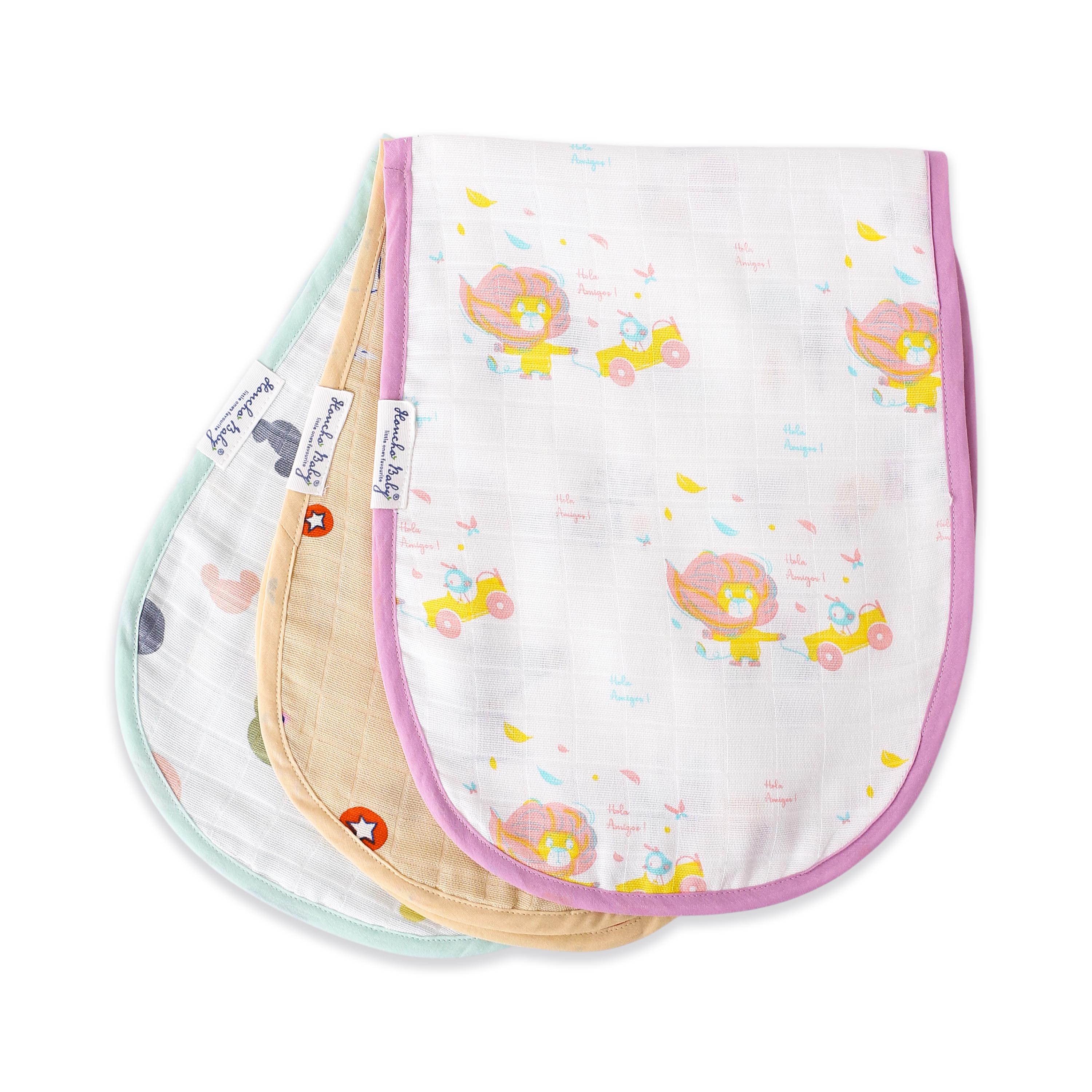 Muslin Reversible Burp Cloth - Pack of 3 NEW