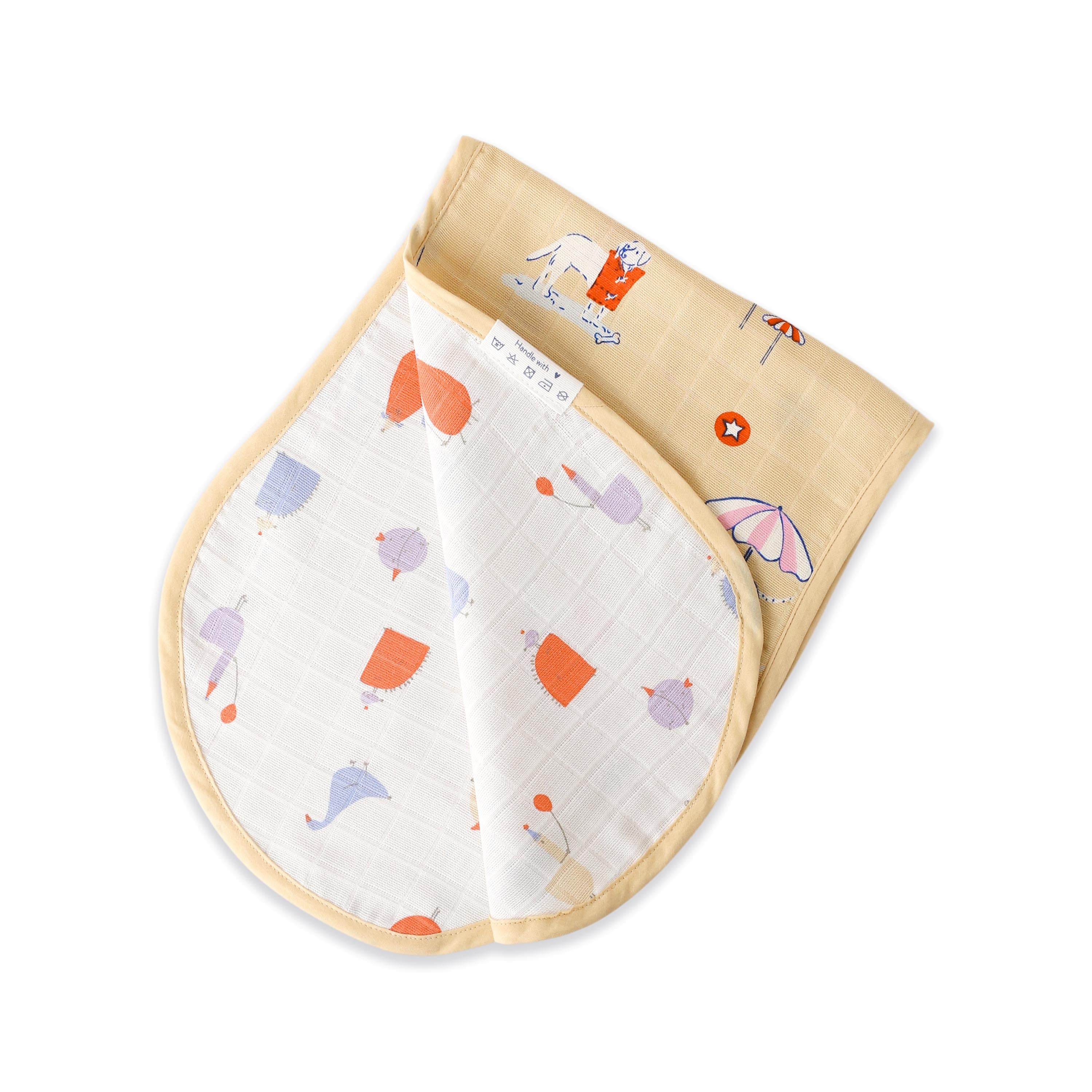 Pawsome Beach Day & Magic Doodles - Muslin Reversible Burp Cloth NEW