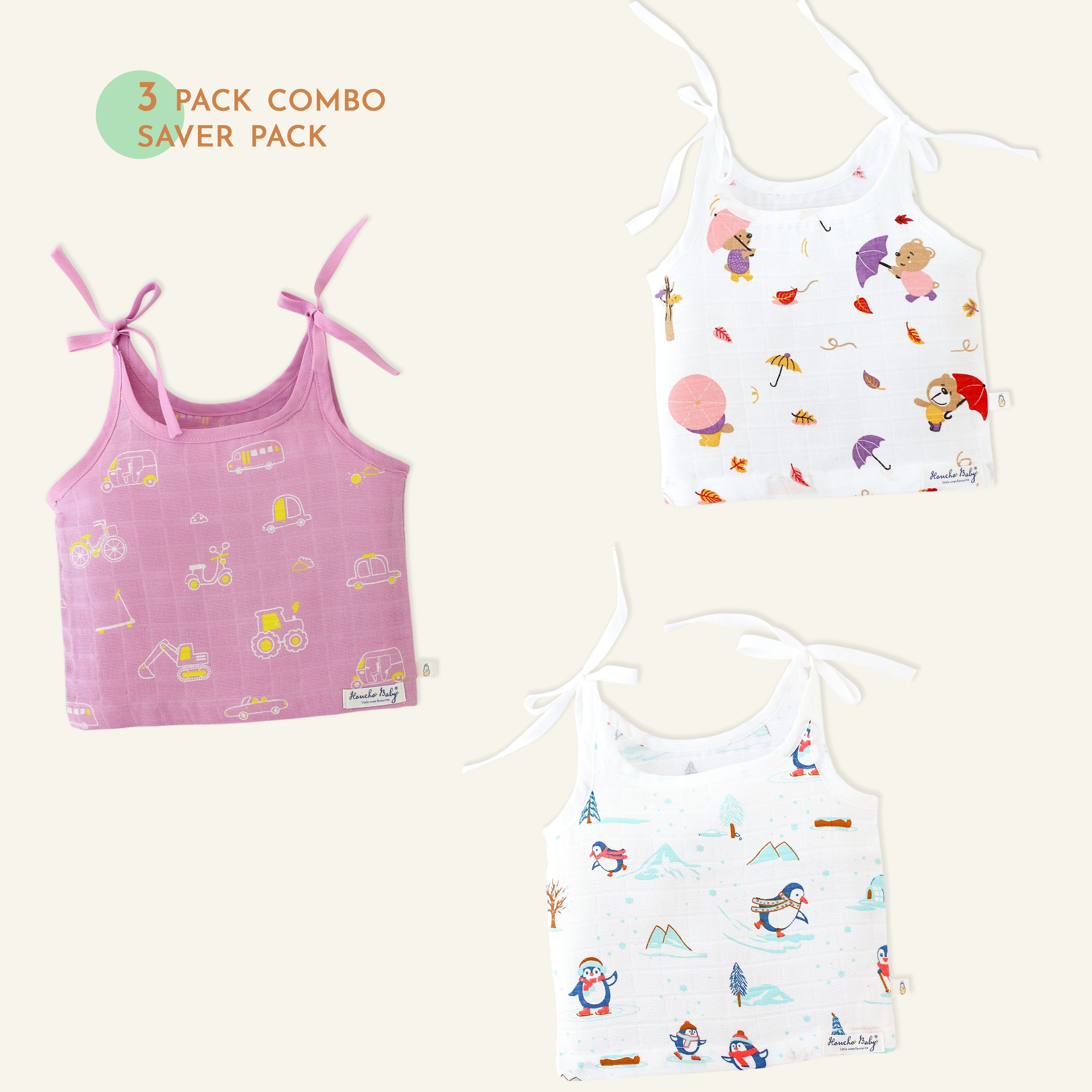 Muslin Knot Jablas (Newborn & 0 - 3 months) Assorted 3 pack  - Little explorer combo