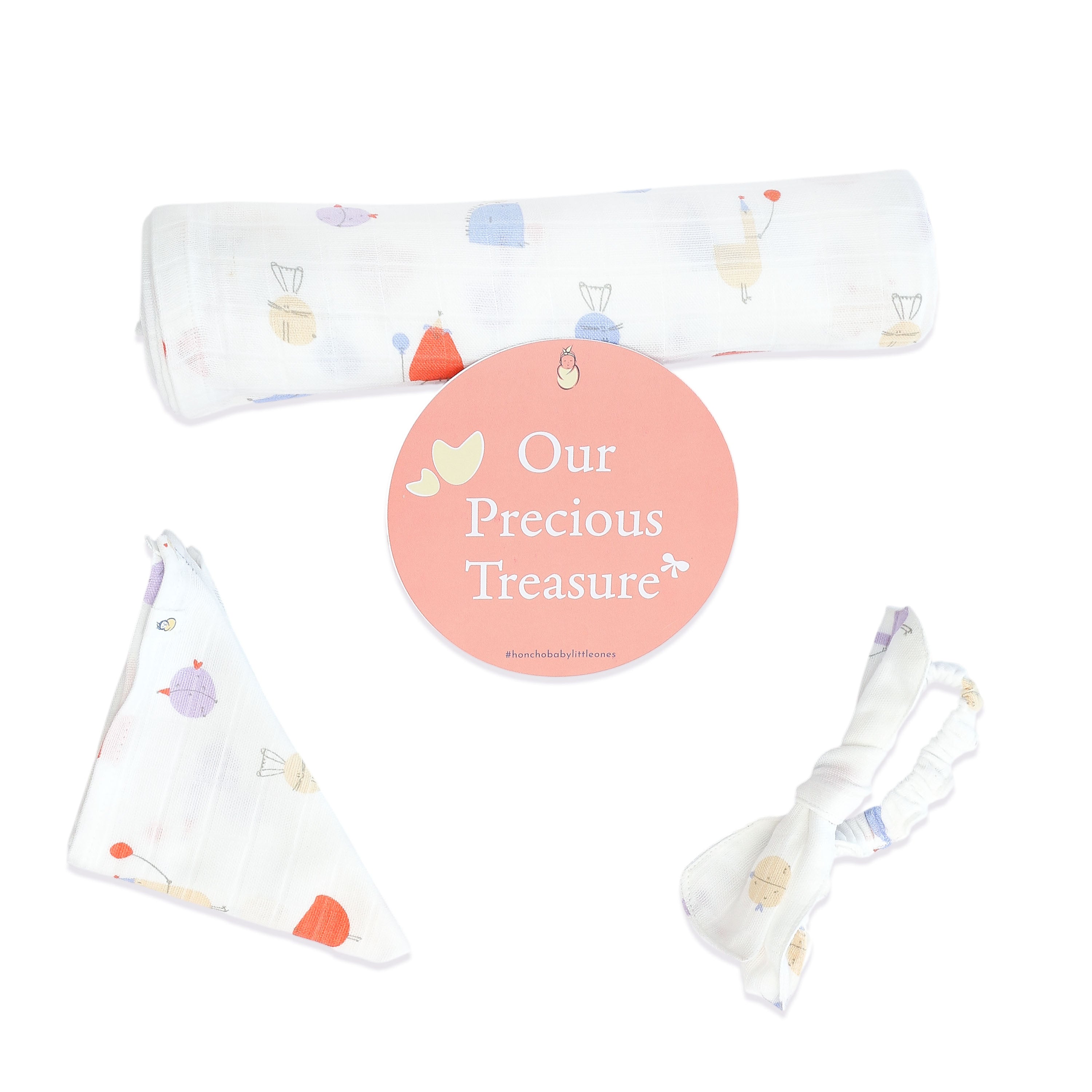 Magic Doodles - Organic Cotton (double layer) Baby Muslin Swaddle Set (110 X 110 cms)