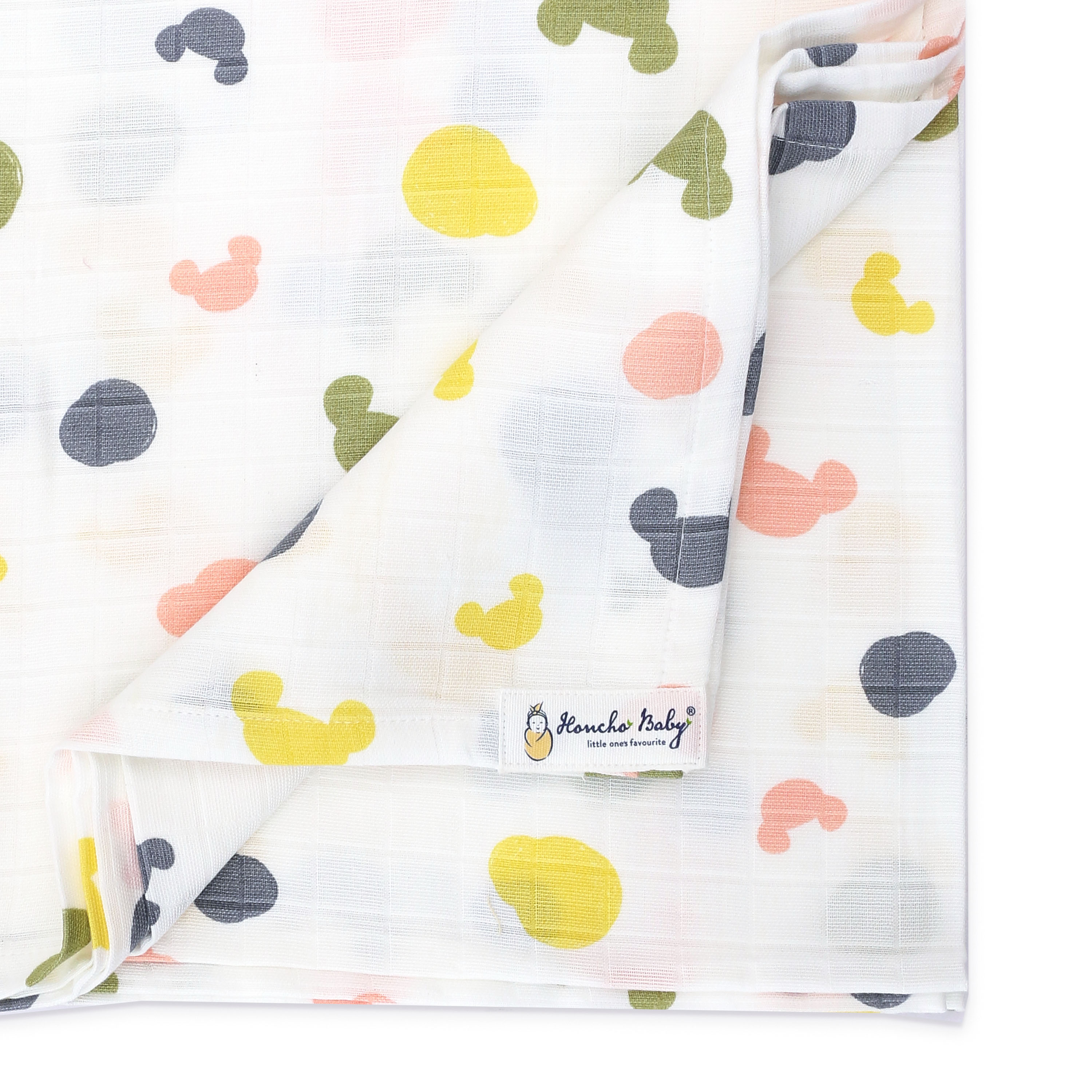 Candy Cloud Dots  - Organic Cotton (double layer) Baby Muslin Swaddle Set (110 X 110 cms)