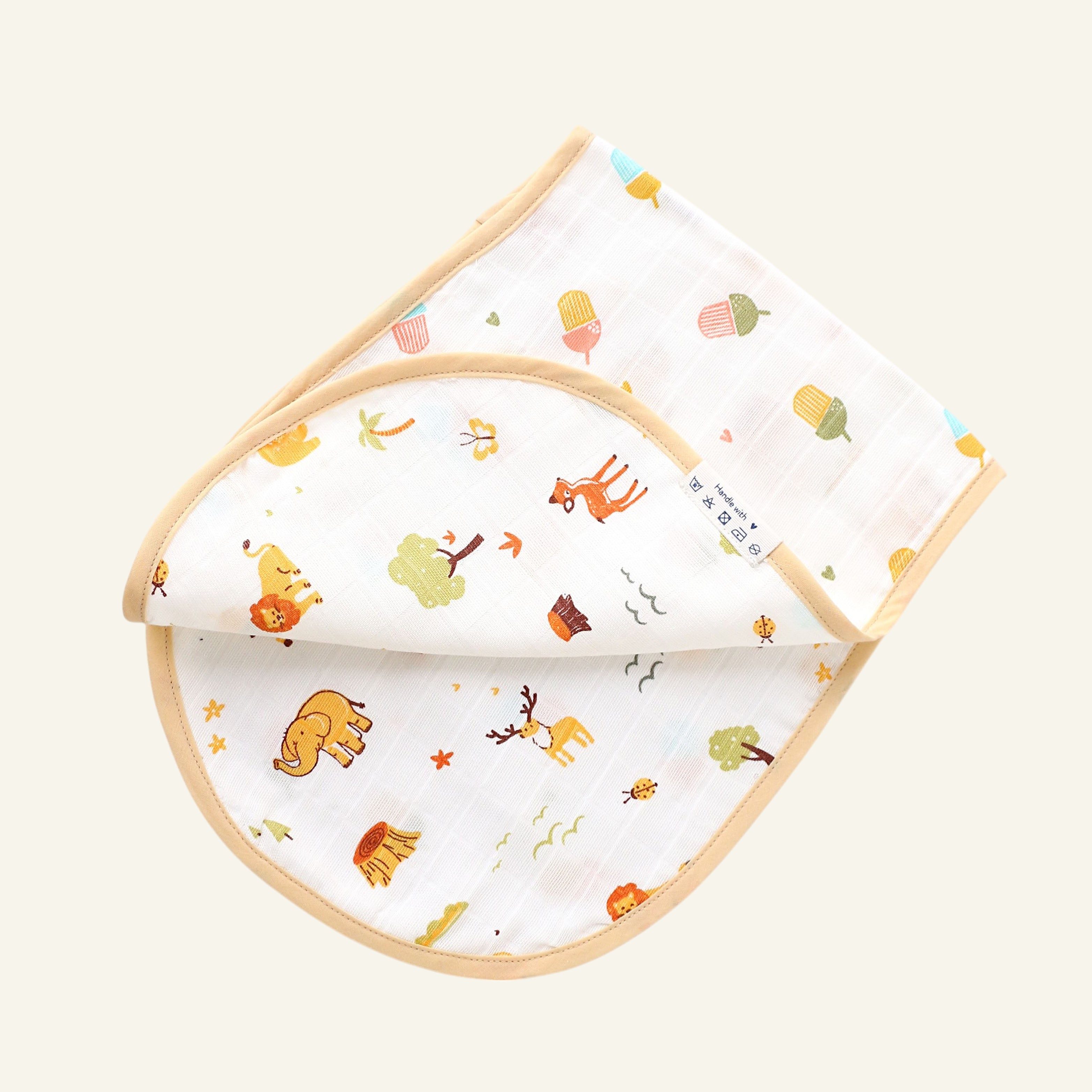 Tiny Jungle Adventure & Popsicles - Muslin Reversible Burp Cloth