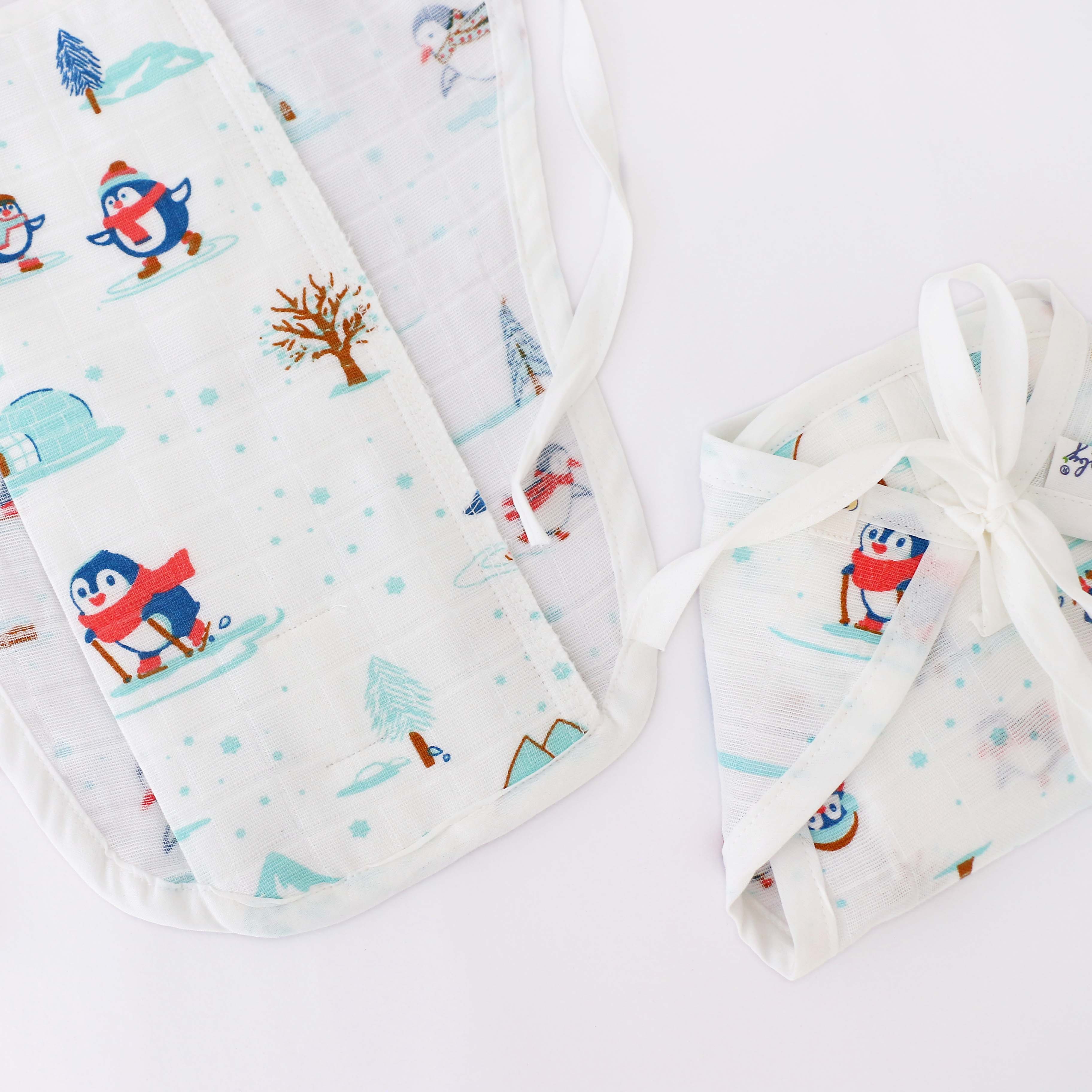 Assorted 3 pack - Reusable Muslin Nappies / Langot (4 Layered Central Panel) - Little explorer combo