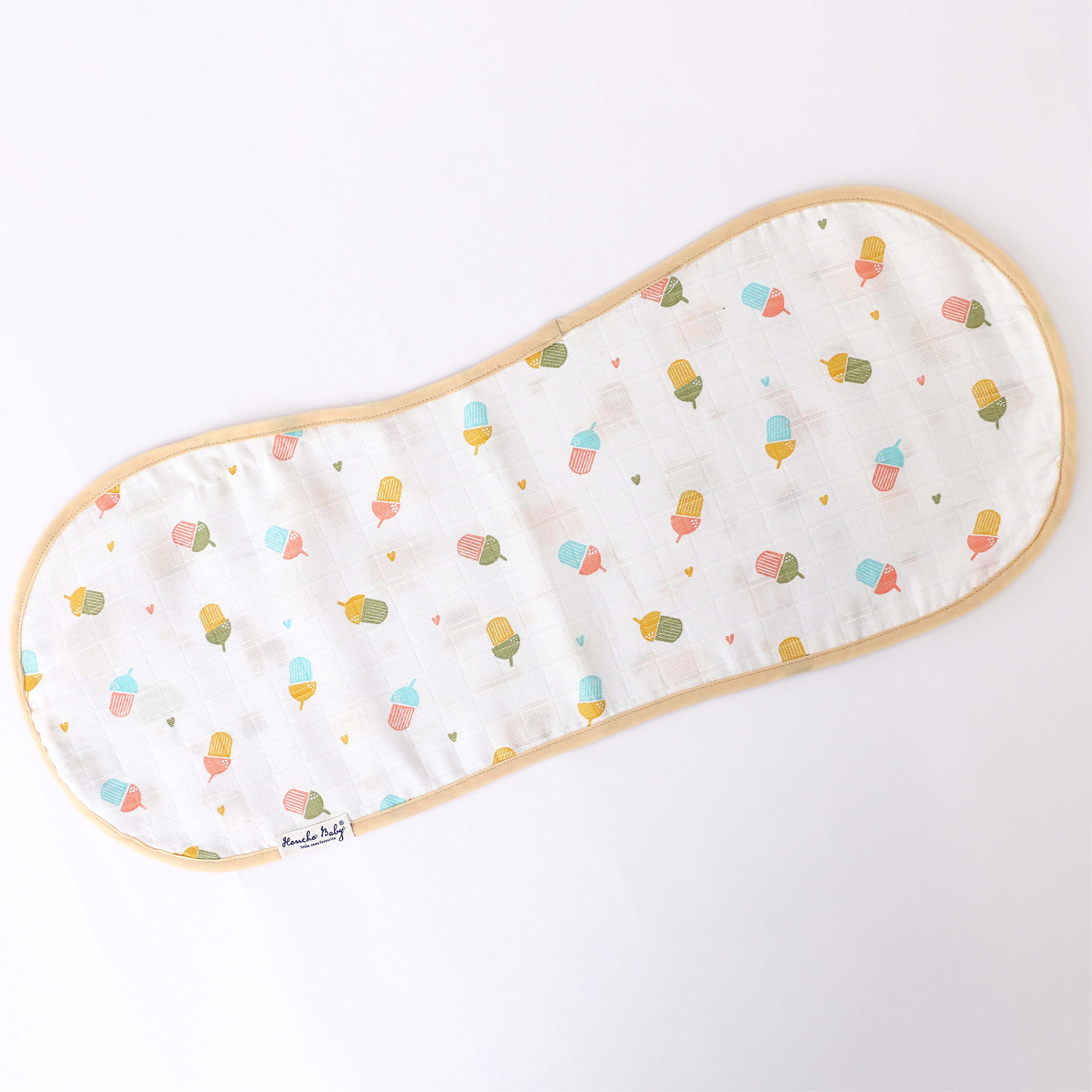 Tiny Jungle Adventure & Popsicles - Muslin Reversible Burp Cloth