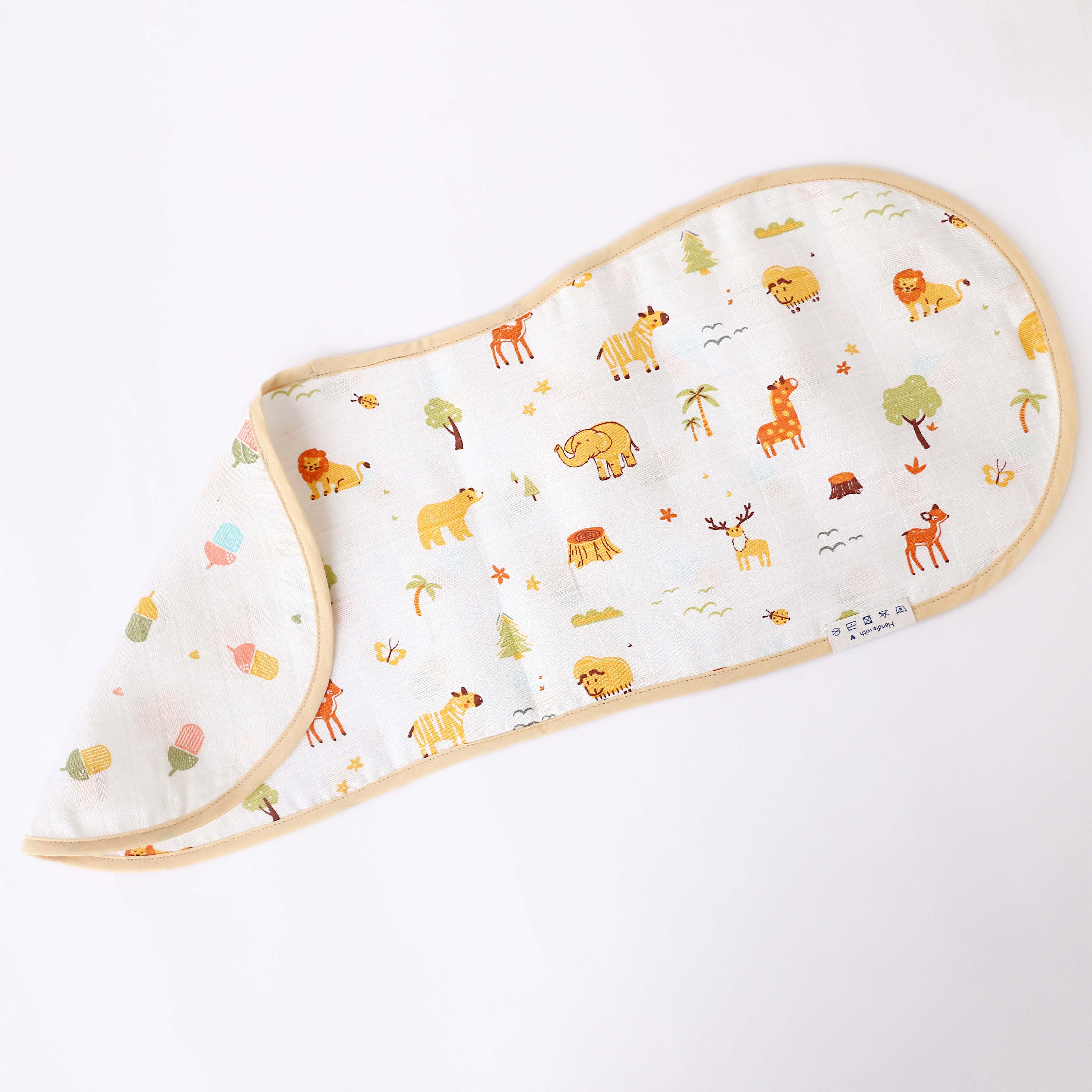 Tiny Jungle Adventure & Popsicles - Muslin Reversible Burp Cloth