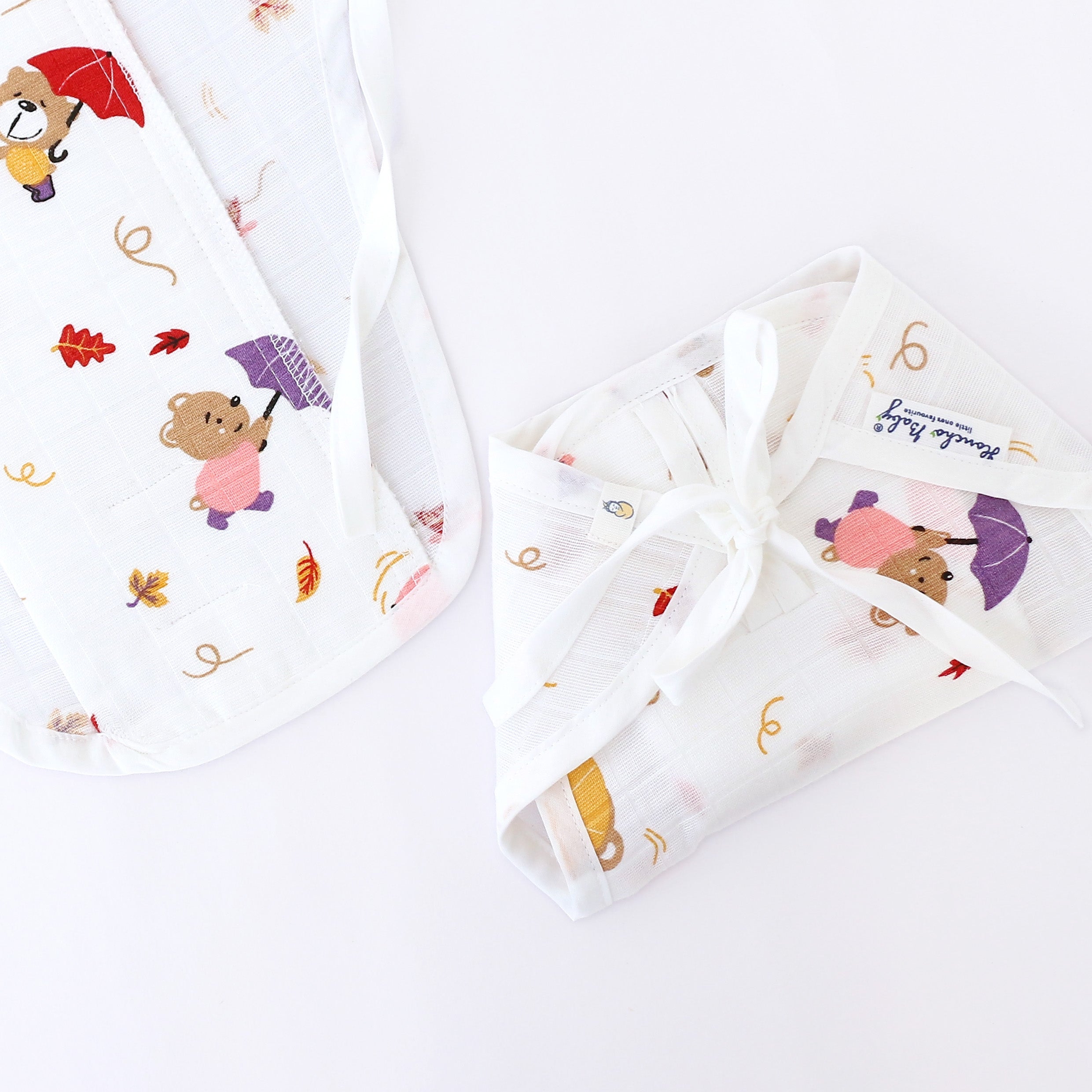 Assorted 3 pack - Reusable Muslin Nappies / Langot (4 Layered Central Panel) - Little explorer combo