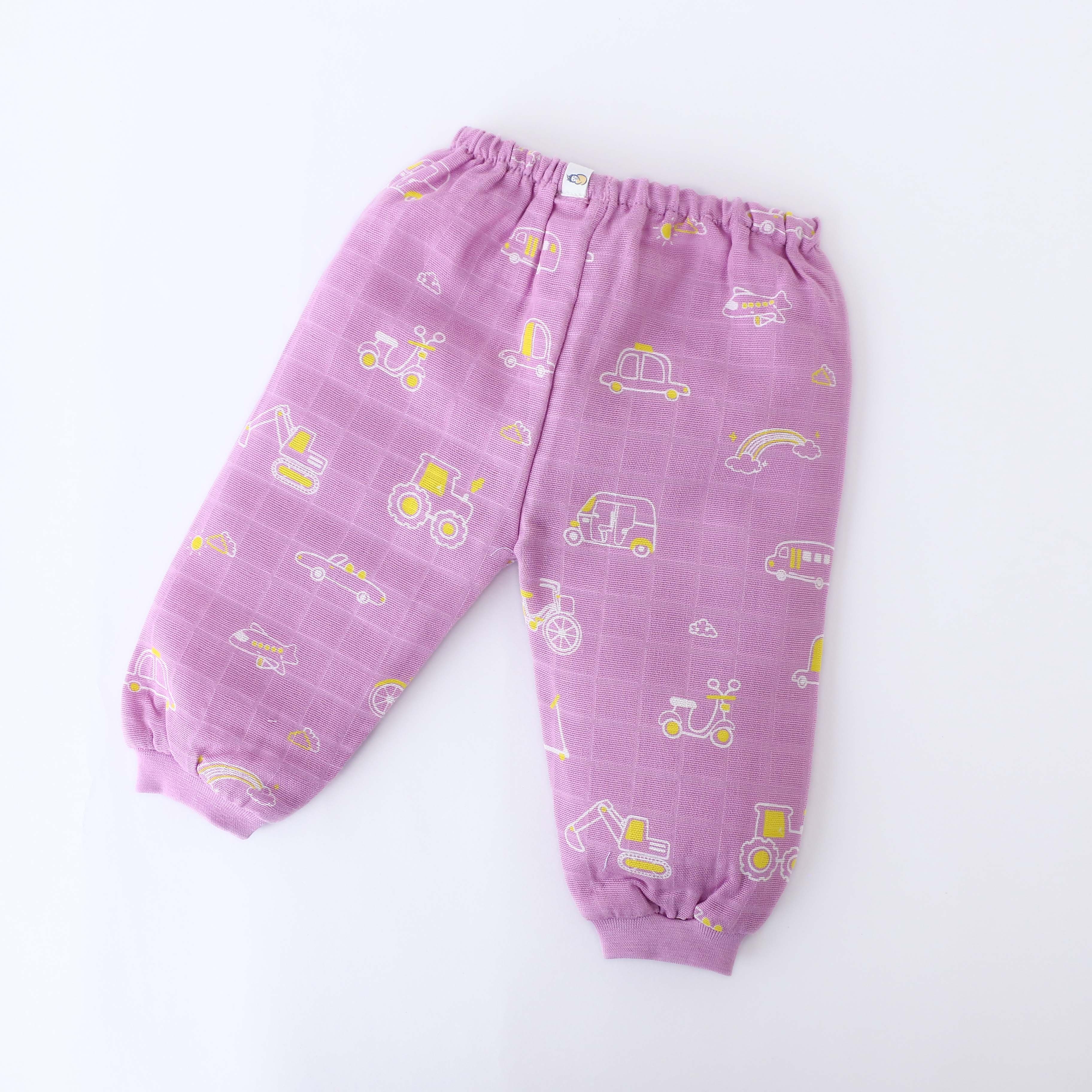 Busy Little Wheels - Muslin Unisex Pant - 1 pack