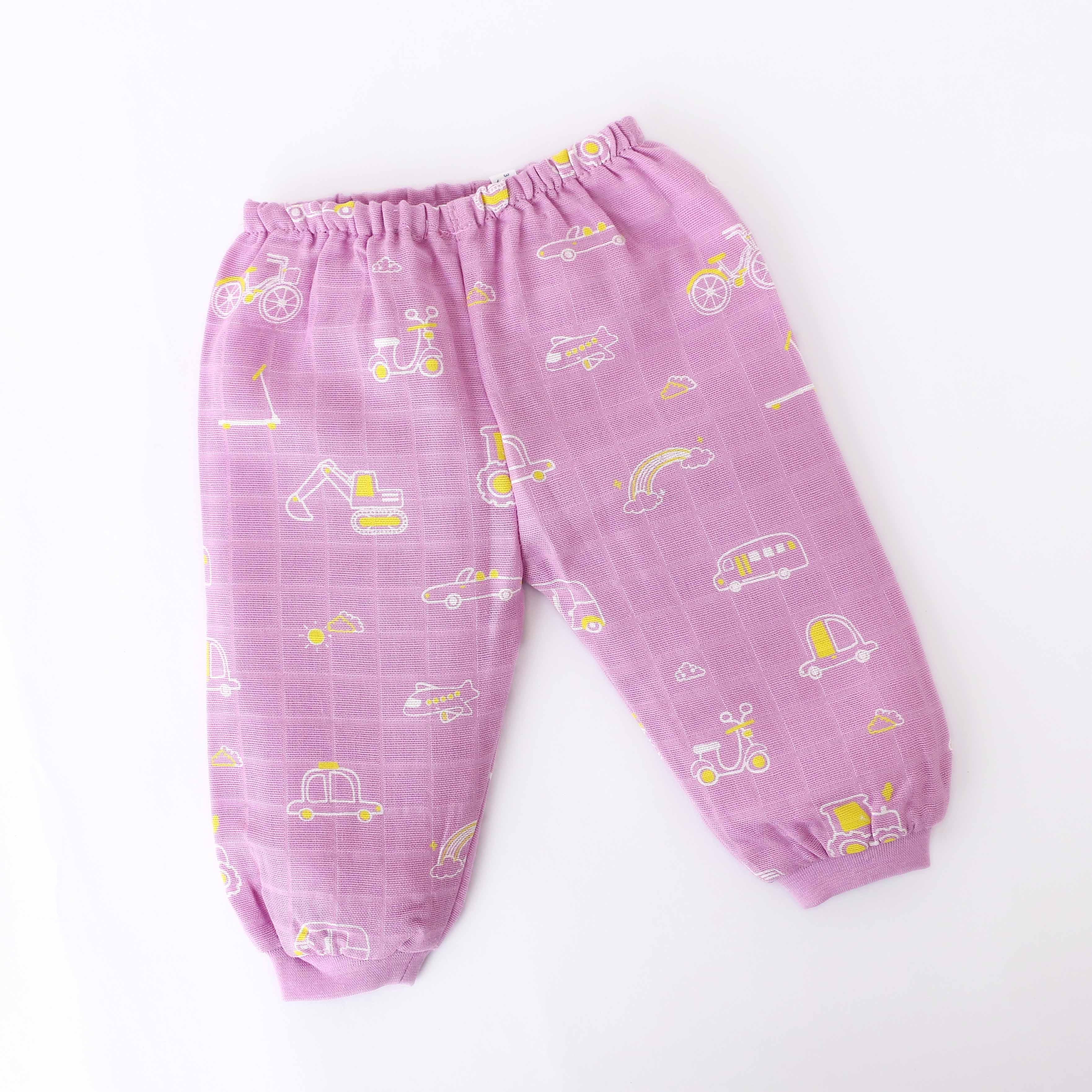 Busy Little Wheels - Muslin Unisex Pant - 1 pack