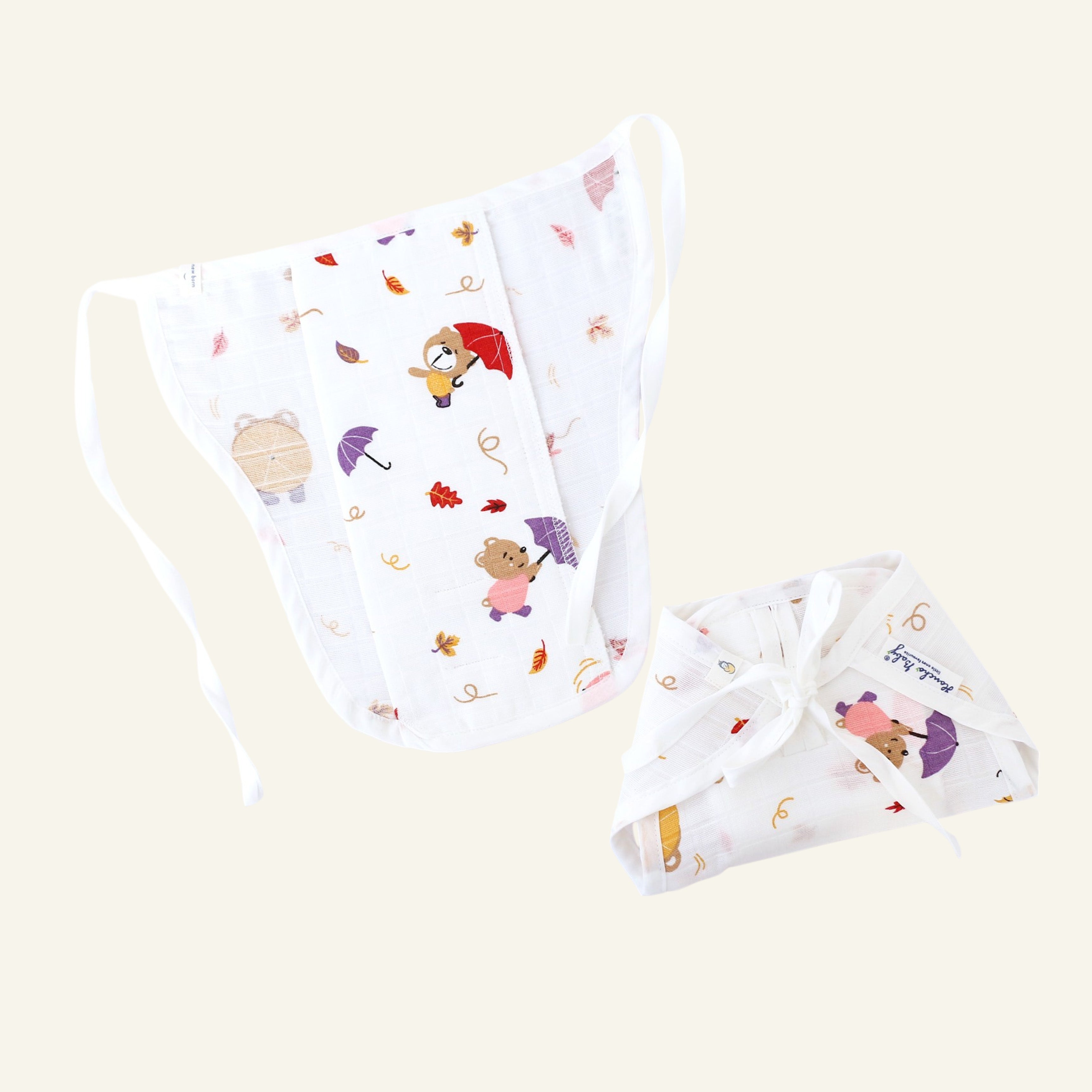 Assorted 3 pack - Reusable Muslin Nappies / Langot (4 Layered Central Panel) - Little explorer combo