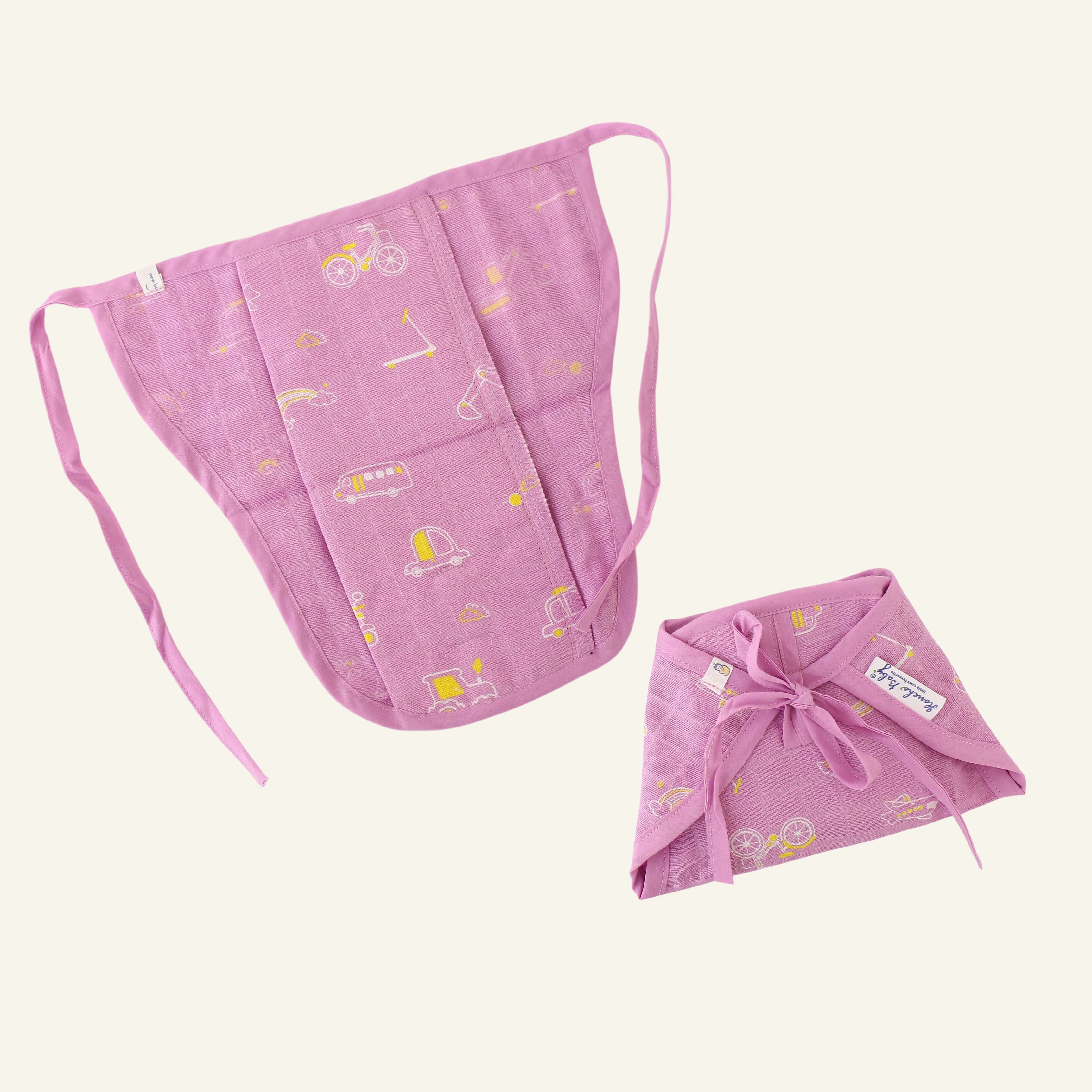 Assorted 3 pack - Reusable Muslin Nappies / Langot (4 Layered Central Panel) - Little explorer combo