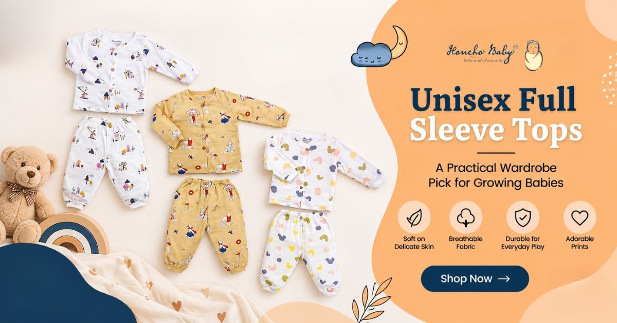 Unisex Baby Full Sleeve Tops That Grow With Your Little One