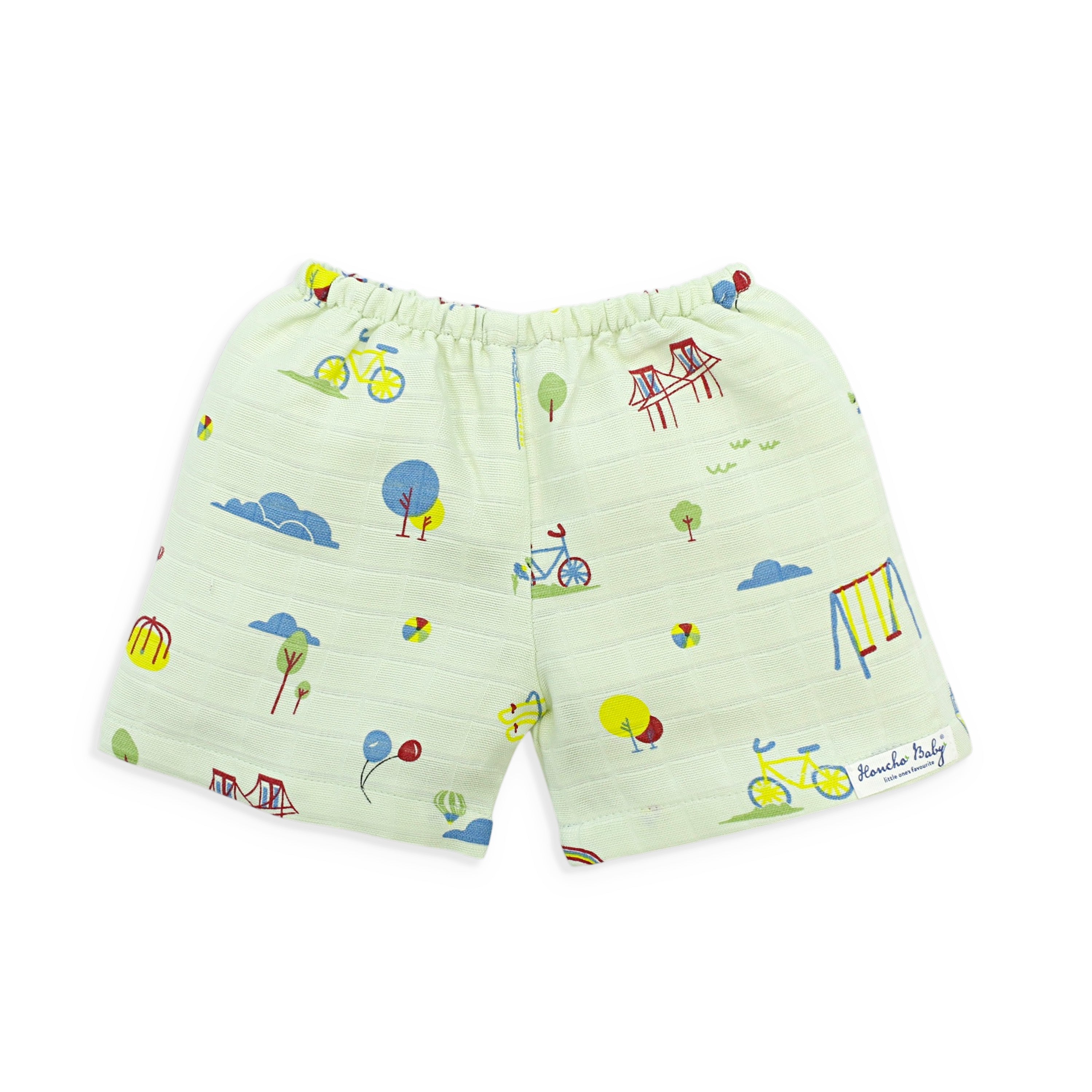 Muslin Half Sleeve Top & Shorts Set (0M – 5Y) Park Play Days