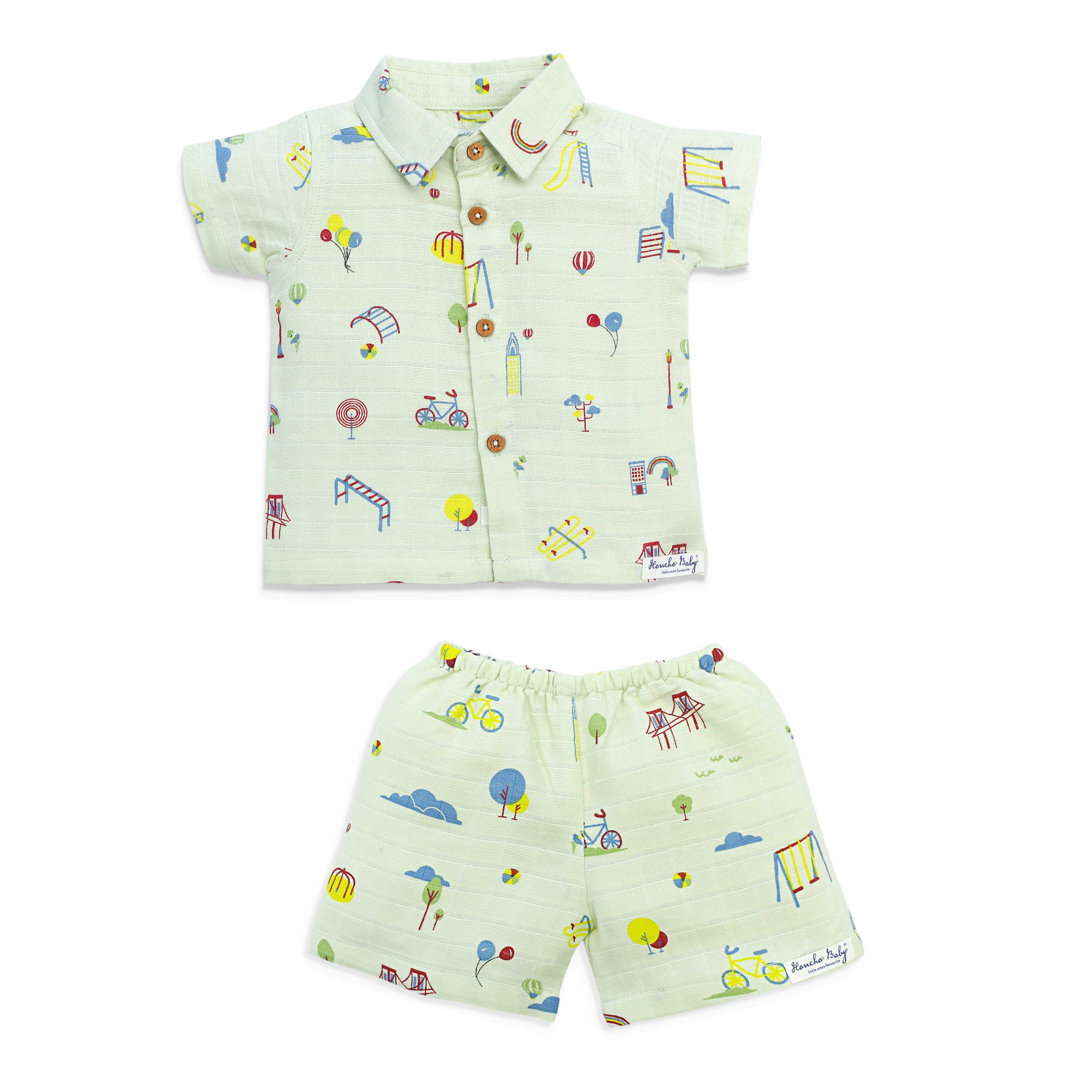 Muslin Half Sleeve Top & Shorts Set (0M – 5Y) Park Play Days