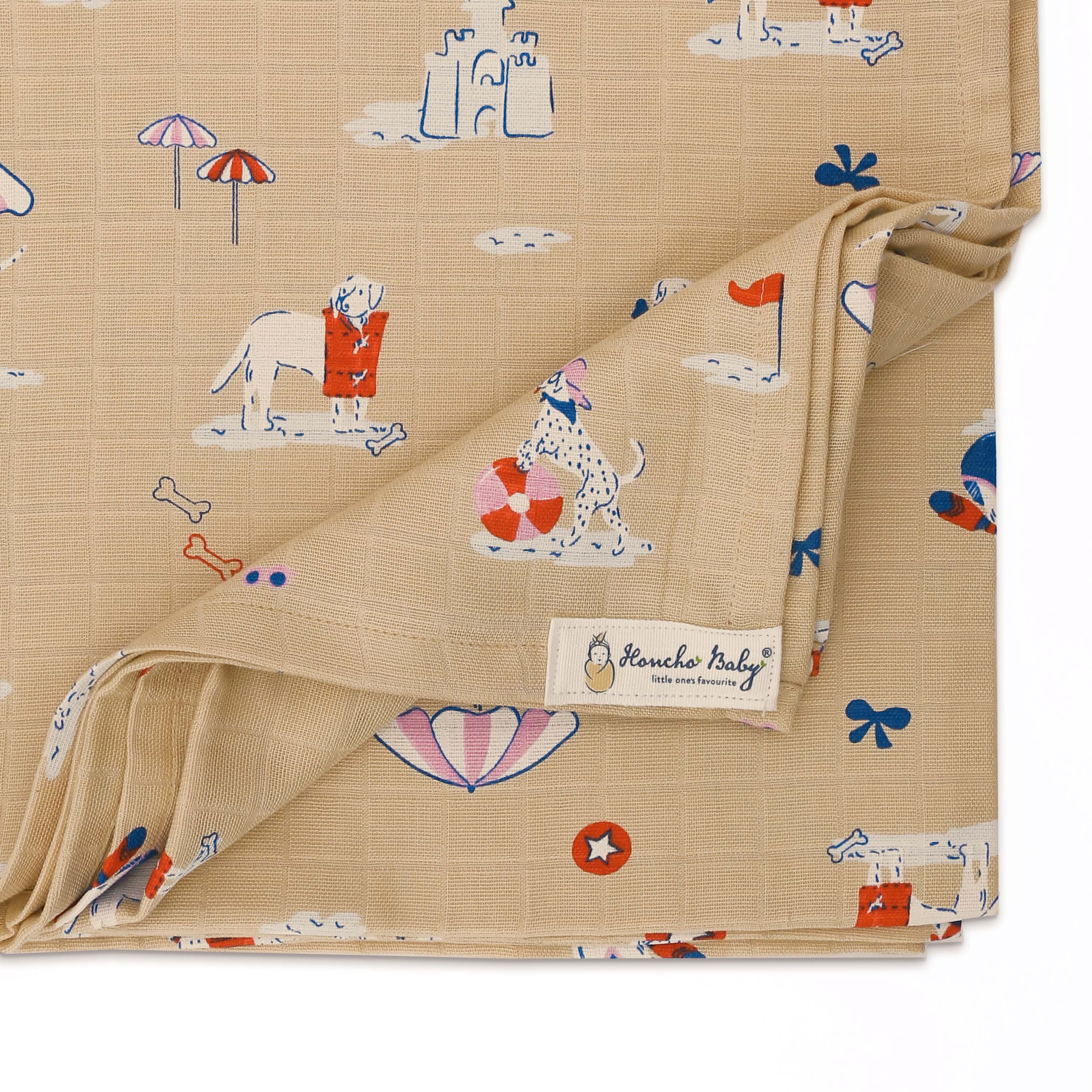 Baby Muslin Swaddle/ Blanket ( double layer ) Organic Cotton - 110 X 110 cms (1 Pack) NEW