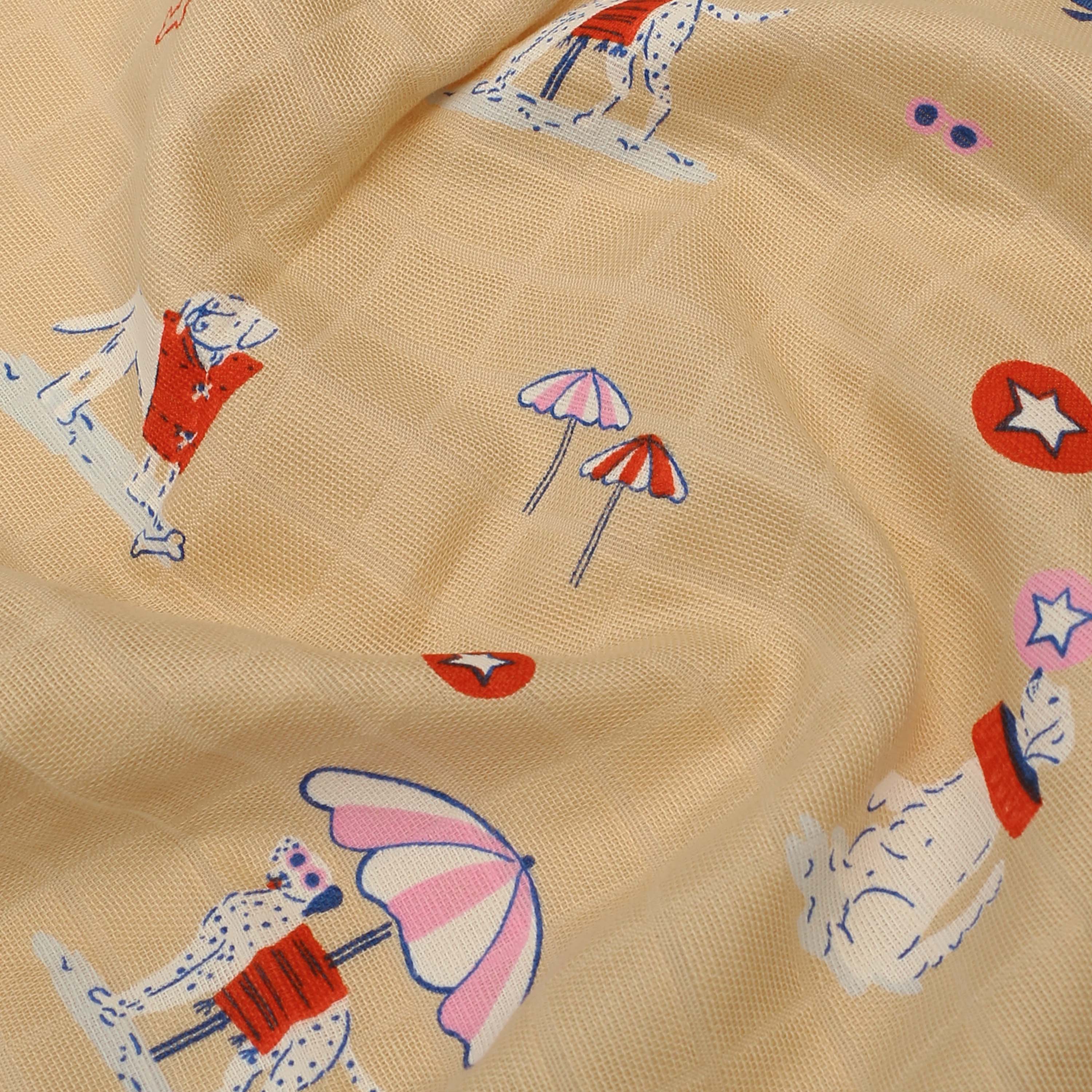 Baby Muslin Swaddle/ Blanket ( double layer ) Organic Cotton - 110 X 110 cms (1 Pack) NEW