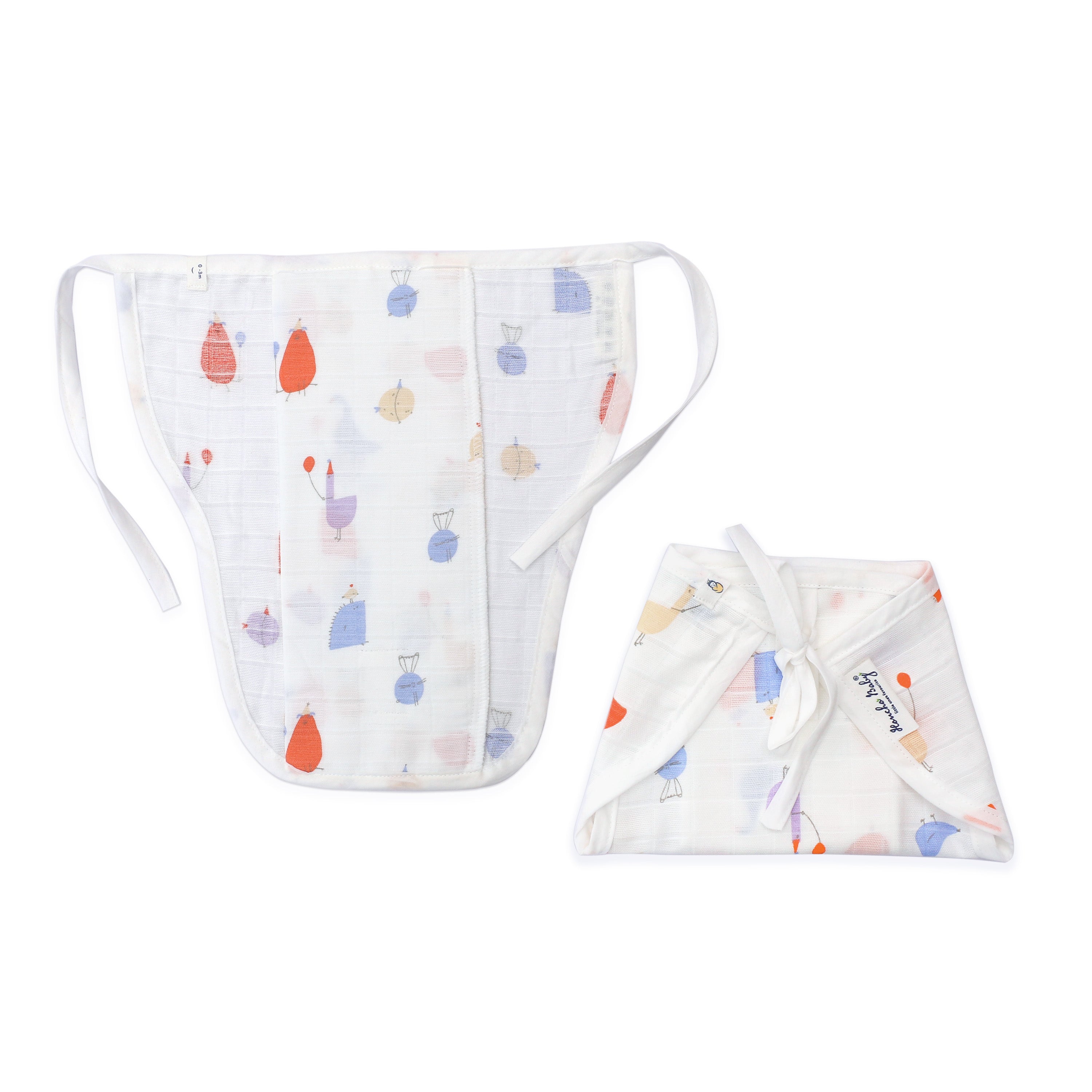 Assorted 3 pack - Reusable Muslin Nappies / Langot (4 Layered Central Panel) - Little Adventure Combo