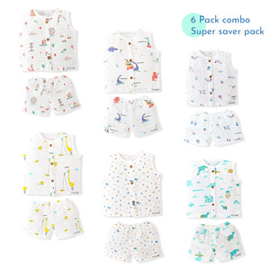Sleeveless Top & Shorts (newborn to 4years) 6 Pack - combo saver S6