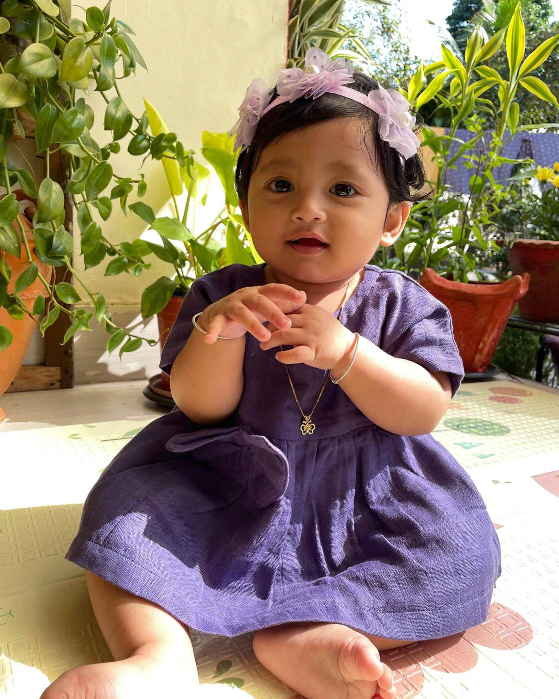 Petals and Butterfly Girls Co-ord set (0 months - 4 years) | 1 pack | Purple
