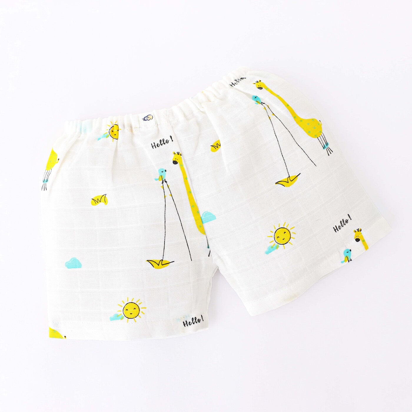 Giraffe Tales & Tweets - Muslin Unisex Sleeveless top & Shorts (0 - 4years)