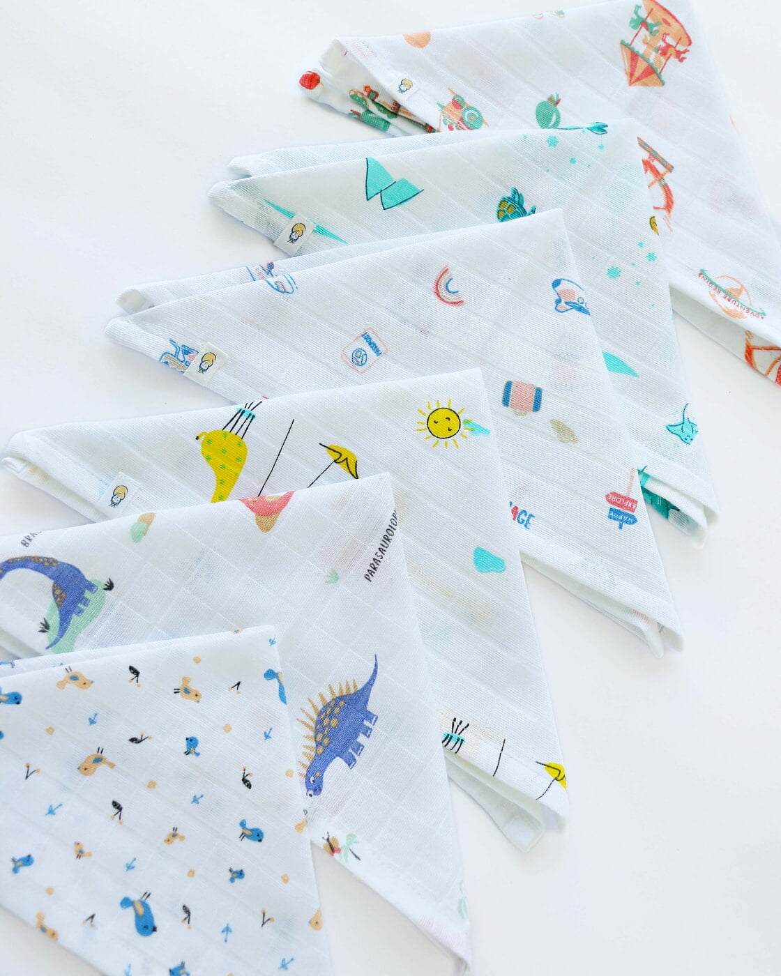 Muslin Wash cloth / Hand kerchief - Assorted 6pack (27 x 27 cms)
