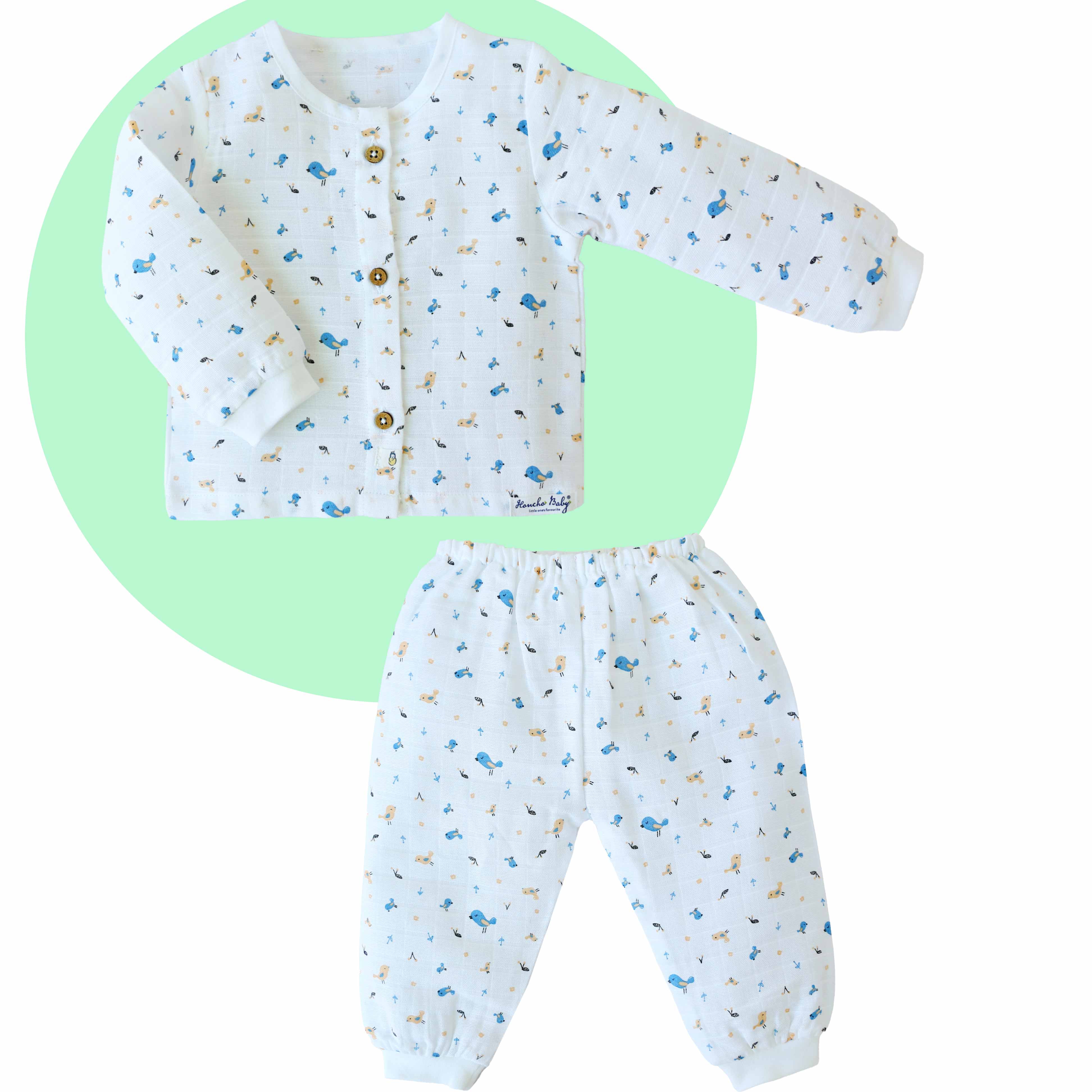 Pretty Little Birds - Unisex full sleeve and pant (0 months - 4years)