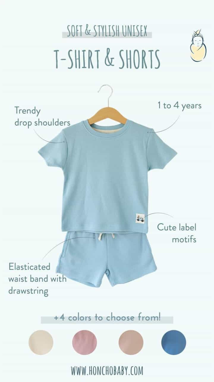 Soft and Stylish Unisex T- shirt & Shorts set ( Mauve ) 1 Y to 4 Y