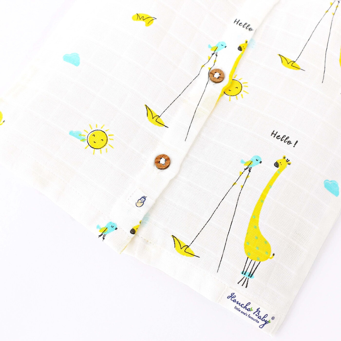 Giraffe Tales & Tweets - Muslin Unisex Sleeveless top & Shorts (0 - 4years)