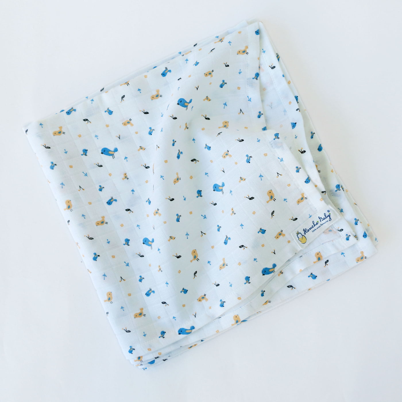 Pretty little birds - Organic Cotton (double layer) Baby Muslin Swaddle Set - 110 X 110 cms