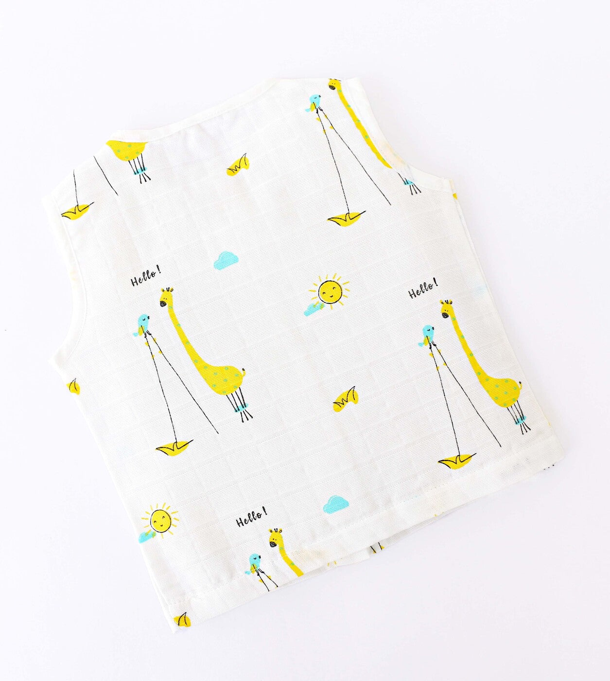 Giraffe Tales & Tweets - Muslin Unisex Sleeveless top & Shorts (0 - 4years)