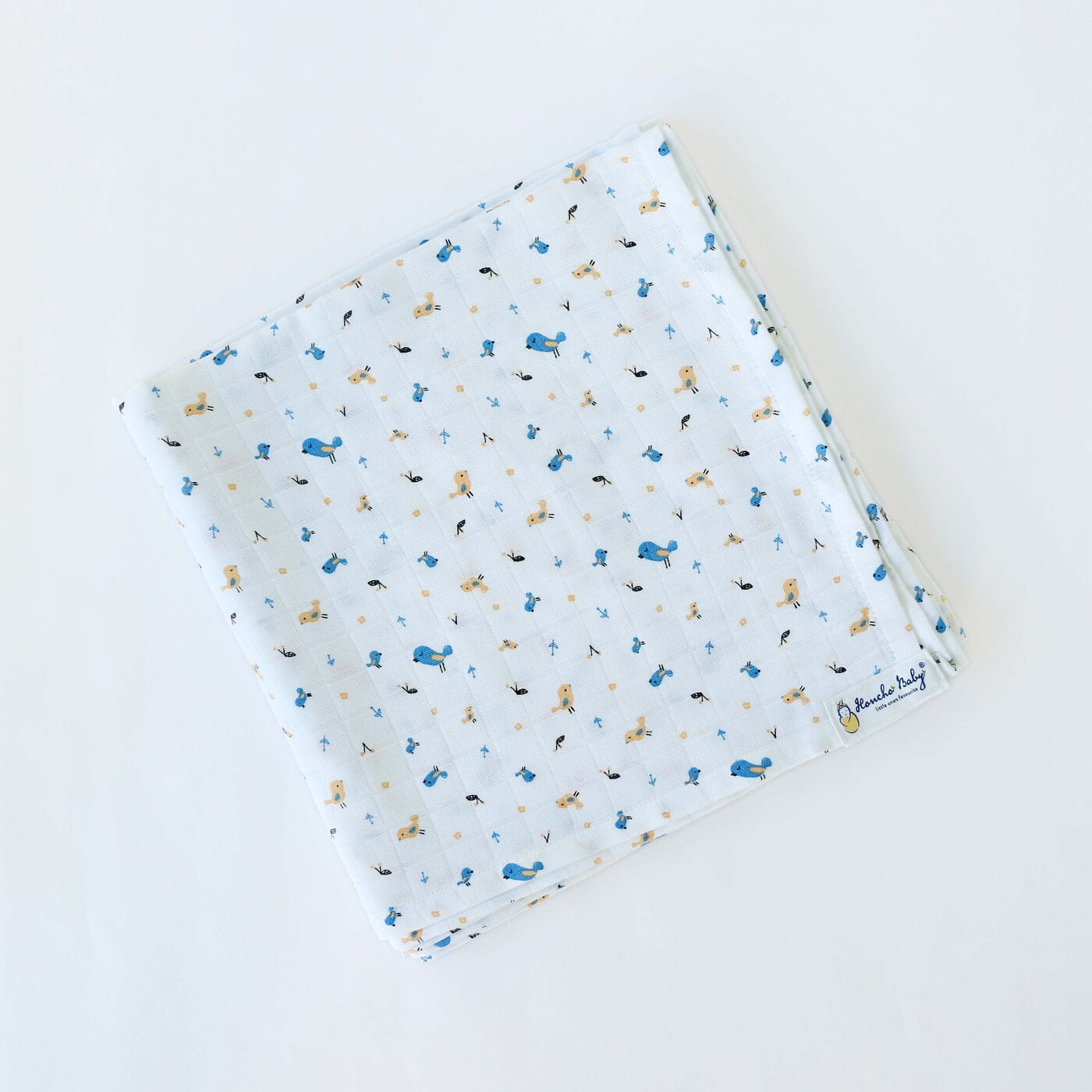 Pretty little birds - Organic Cotton (double layer) Baby Muslin Swaddle Set - 110 X 110 cms