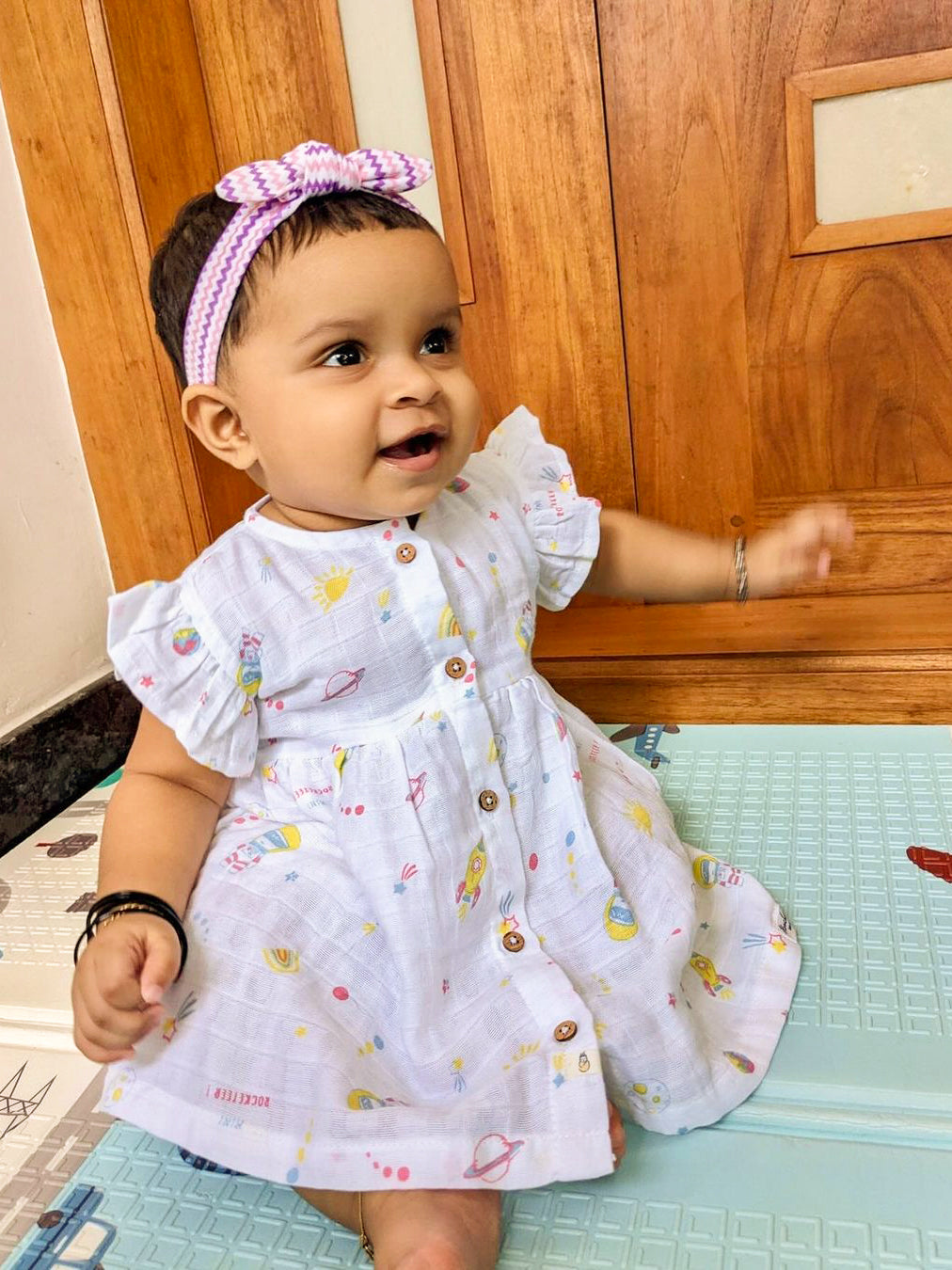 Mini Rocketeer - 100% Cotton Frock (0 - 4 years)