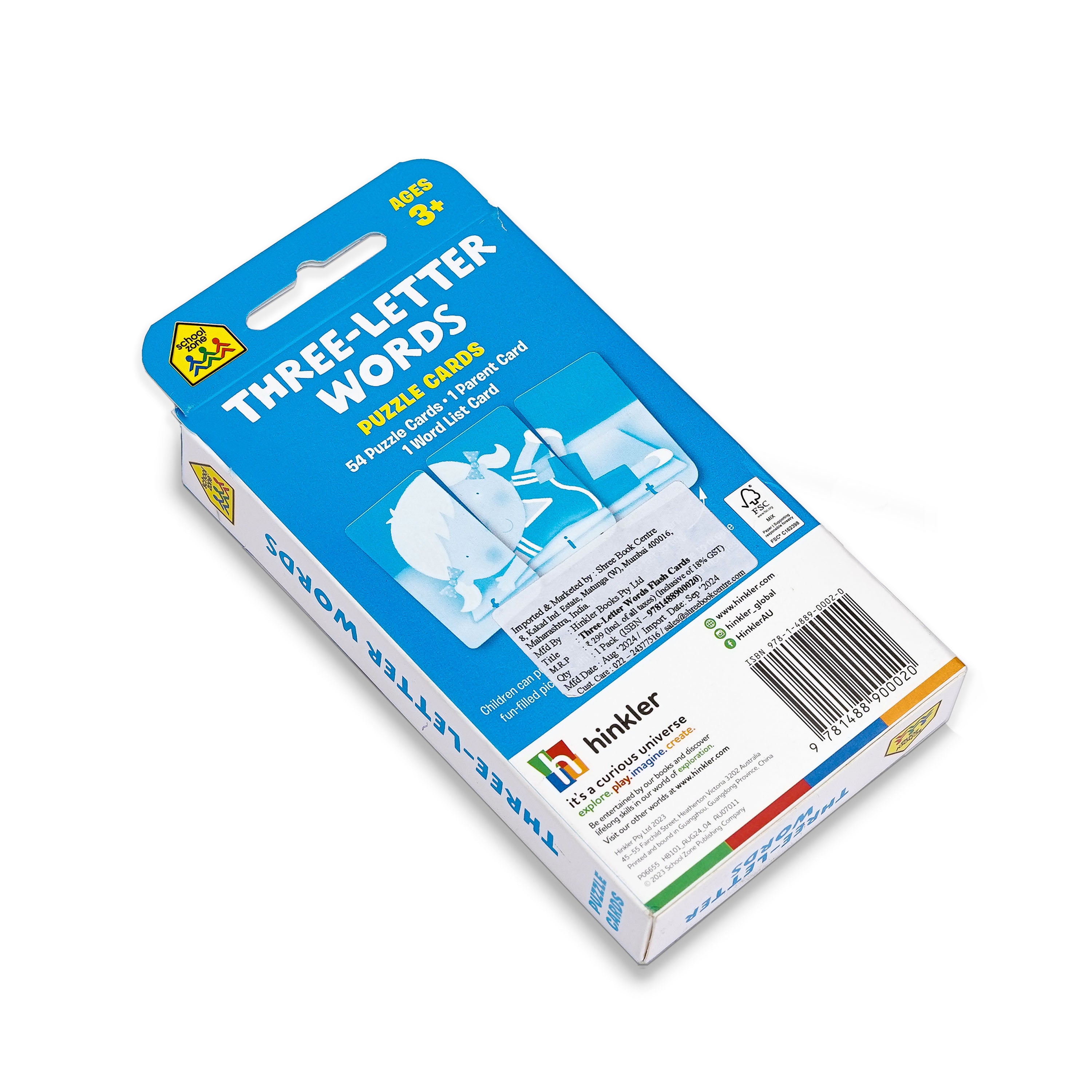 Three-Letter Words – Flash Cards (Ages 3+)