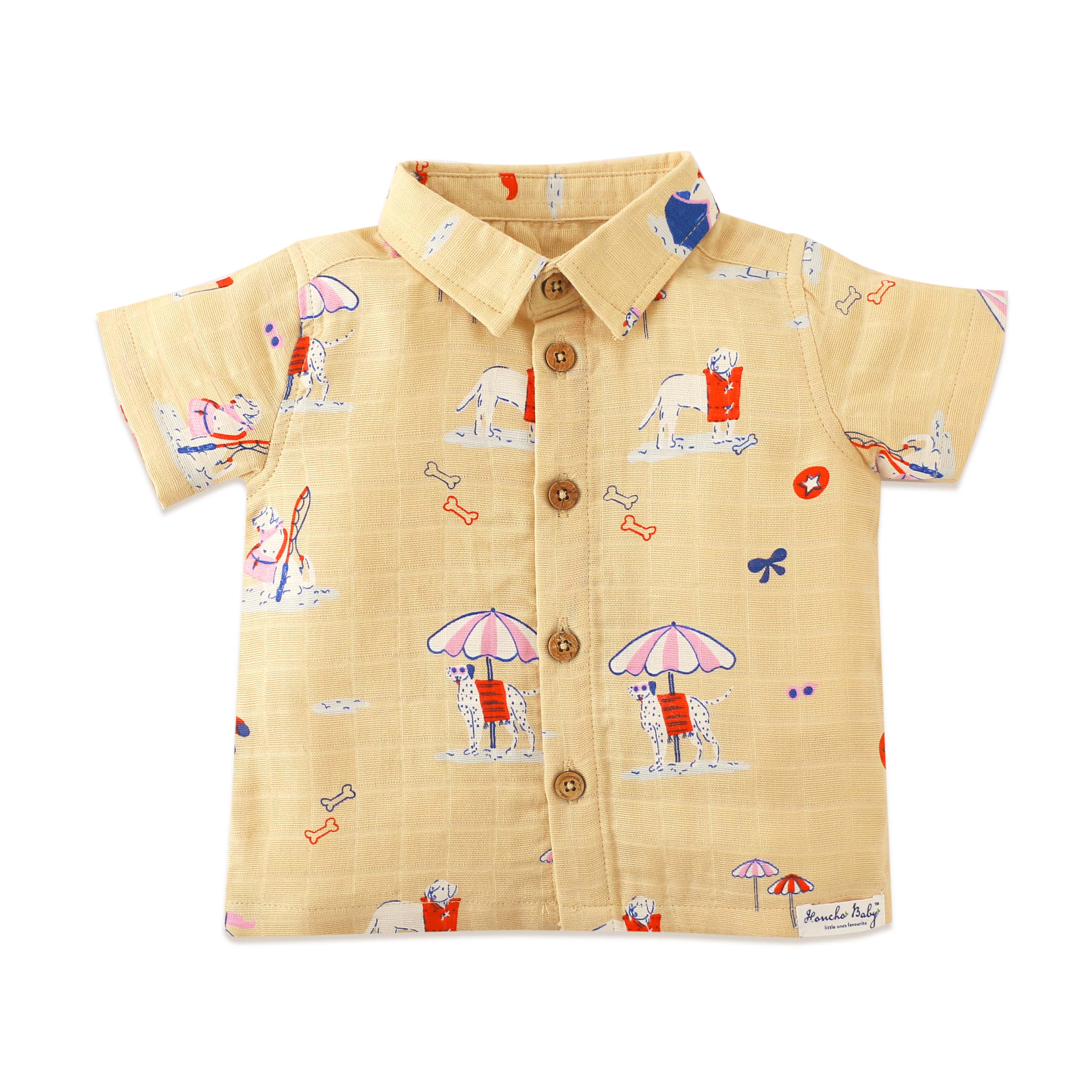 Boys Muslin Shirt & Shorts Set (0M – 5Y) -  Pawsome Beach Day