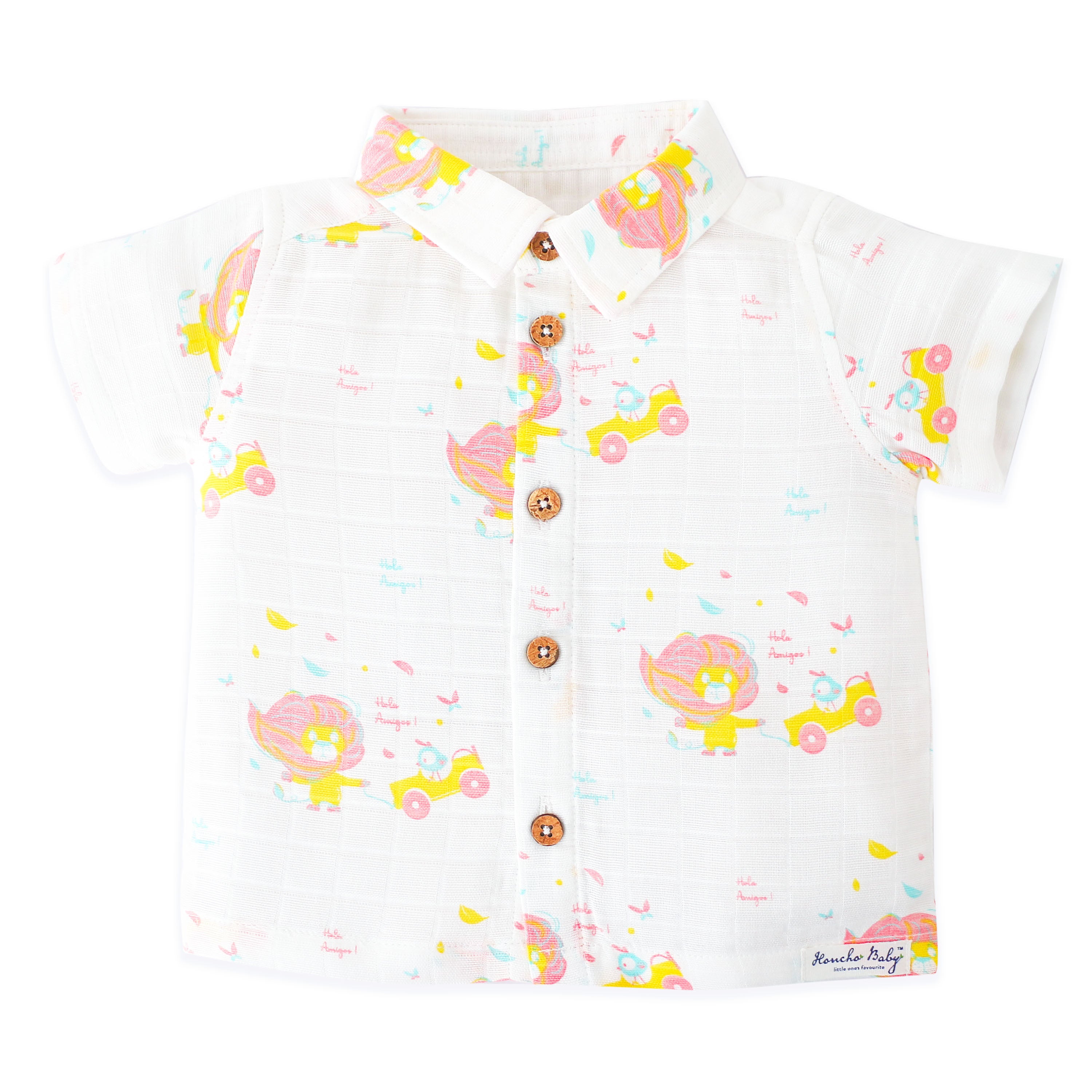 Boys Muslin Shirt & Shorts Set (0M – 5Y) -  Lion & The Bird