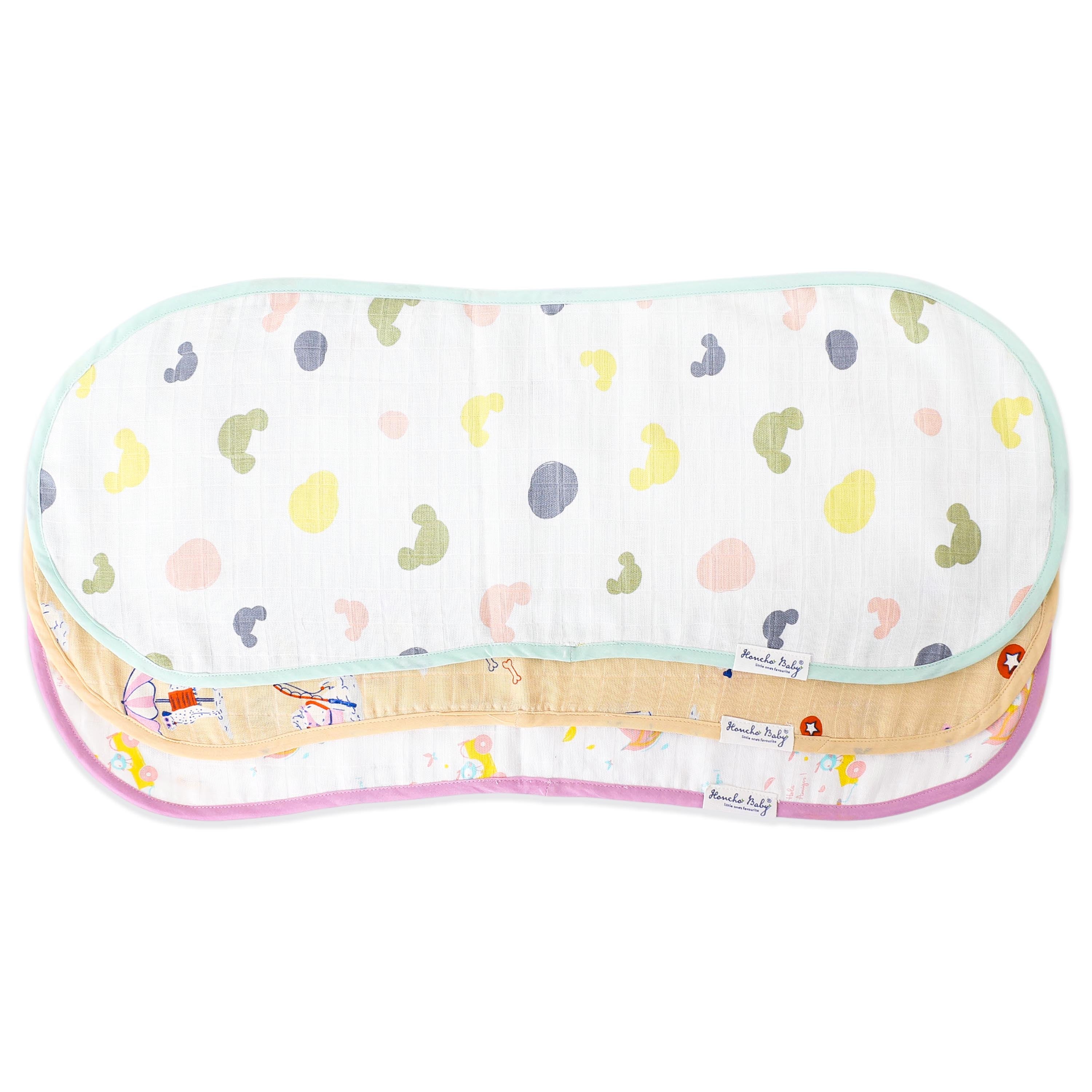 Muslin Reversible Burp Cloth - Pack of 3 NEW