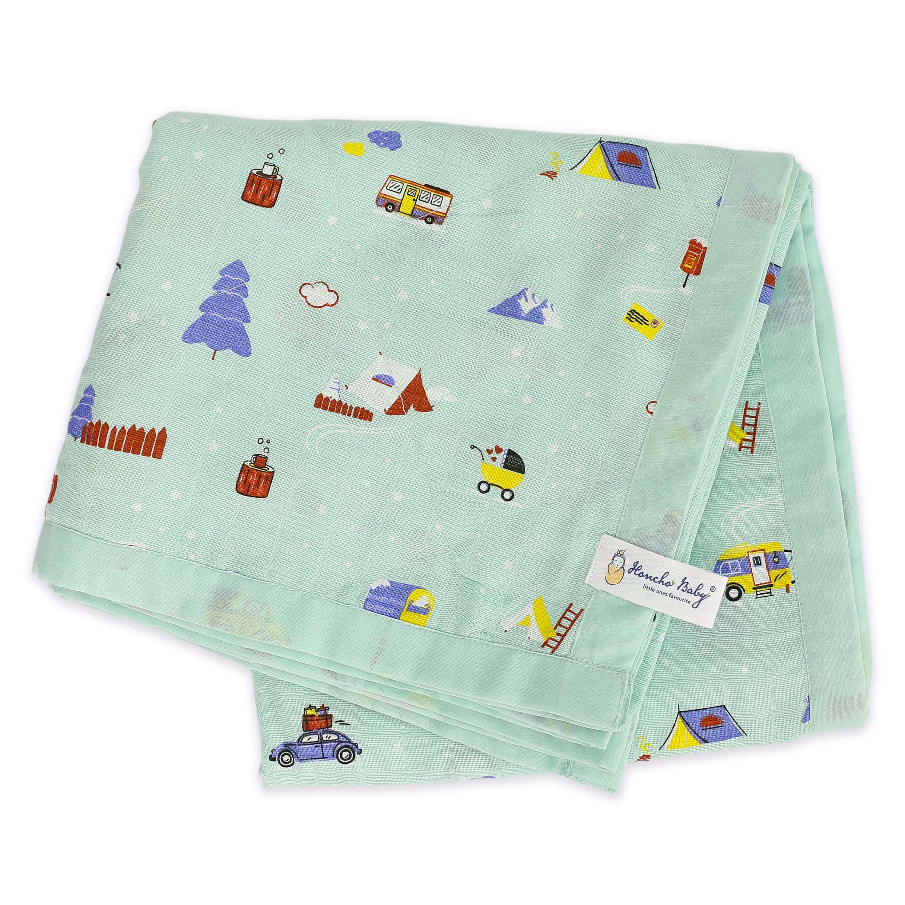 Snowy Village Tales & Candy Cloud Dots - Reversible Blanket/Quilt