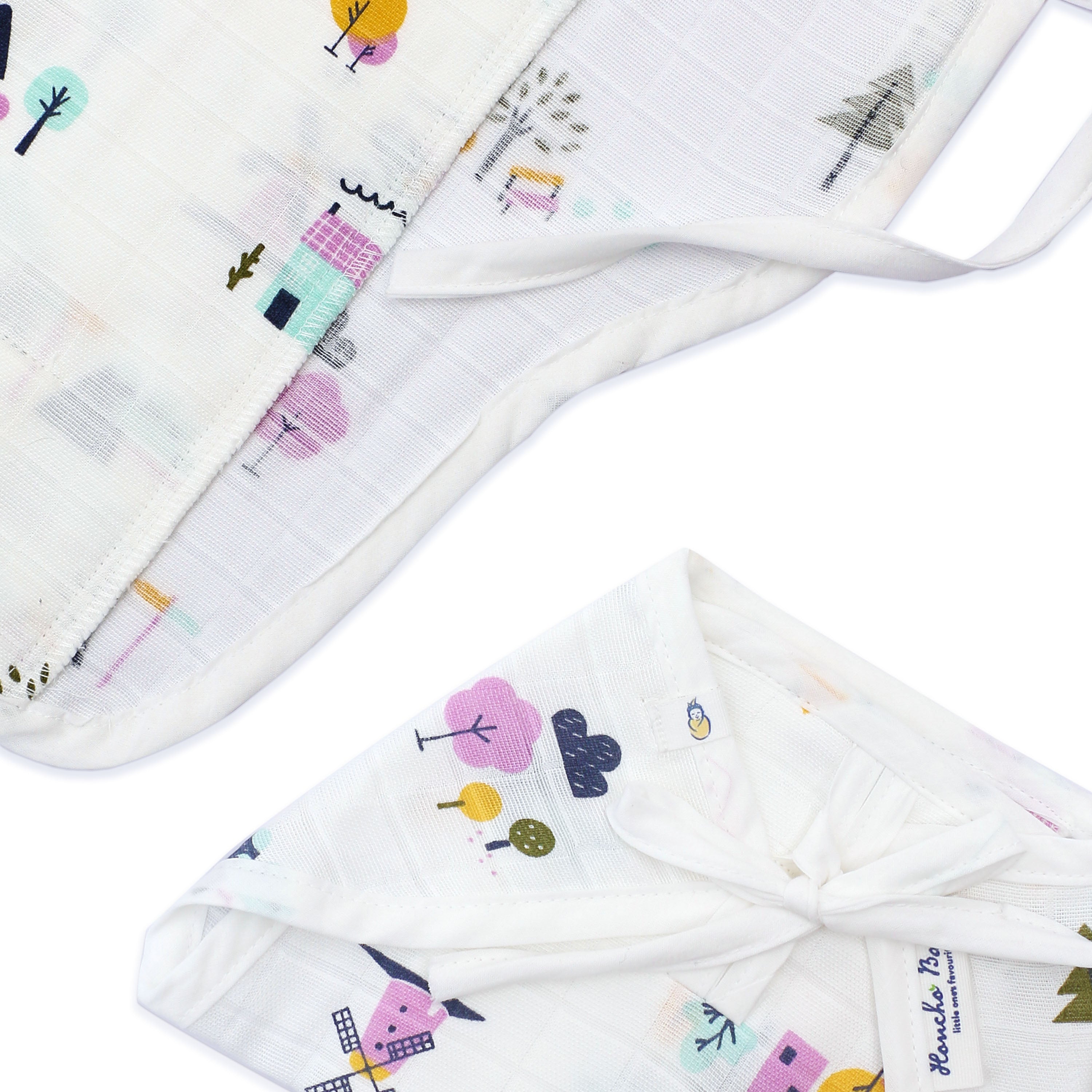 Assorted 6 pack - Reusable Muslin Nappies / Langot (4 Layered Central Panel)