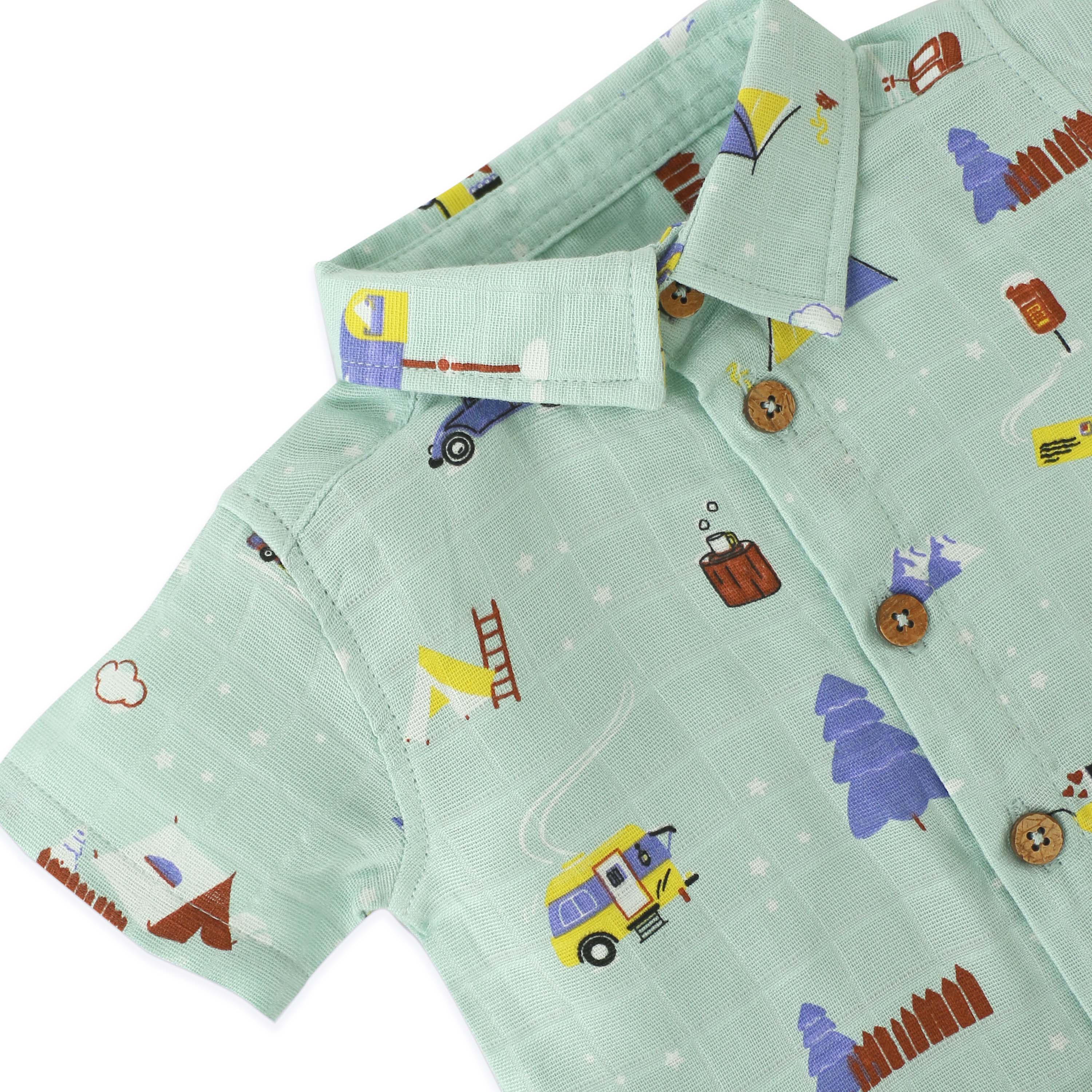 Boys Muslin Shirt & Shorts Set (0M – 5Y) - Assorted 3 Pack - Little Adventure Combo NEW