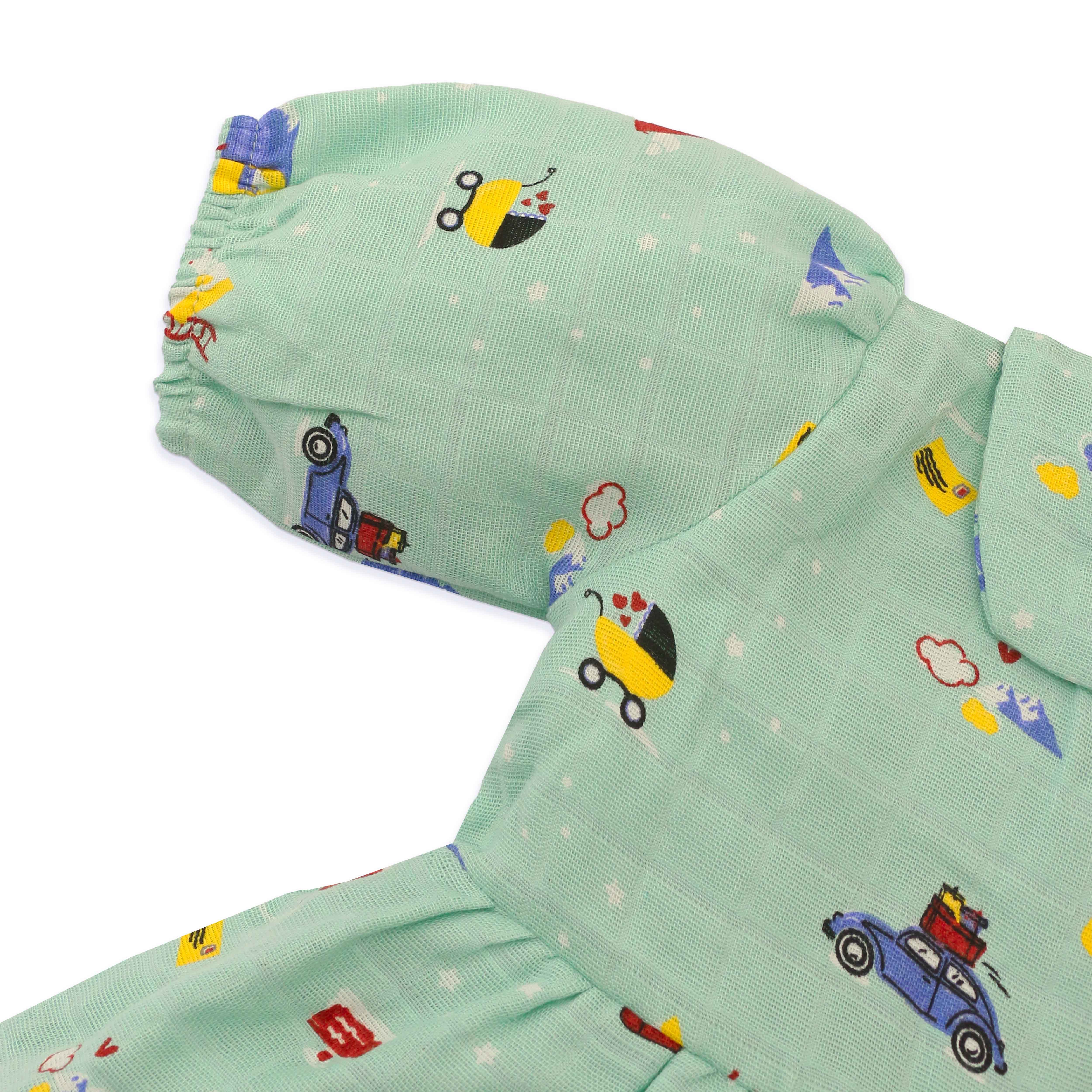 Snowy Village Tales - Half Sleeve Puff Muslin Cotton Frock with Bow (0m to 5 years) NEW
