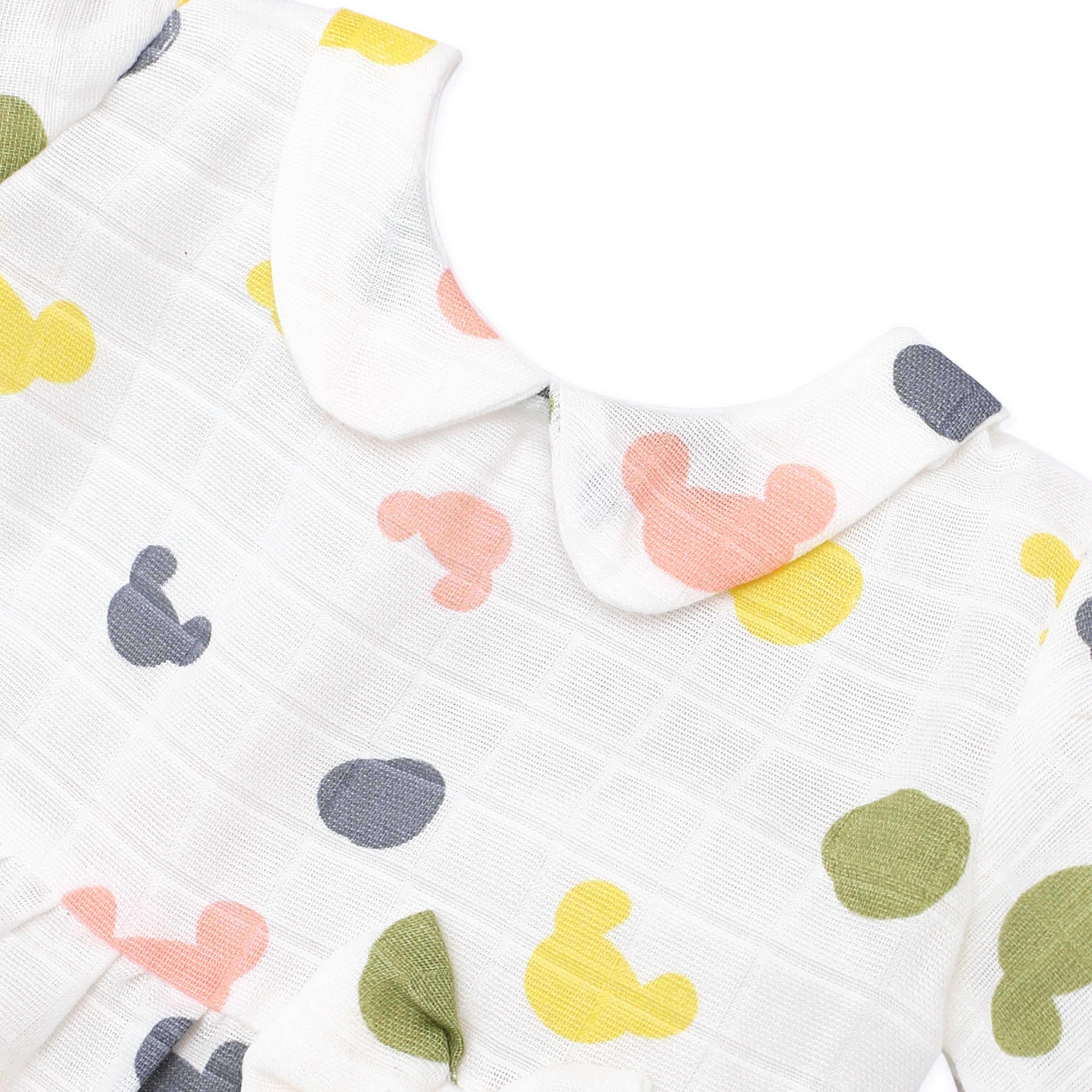 Candy Cloud Dots - Half Sleeve Puff Muslin Cotton Frock with Bow (0m to 5 years) NEW