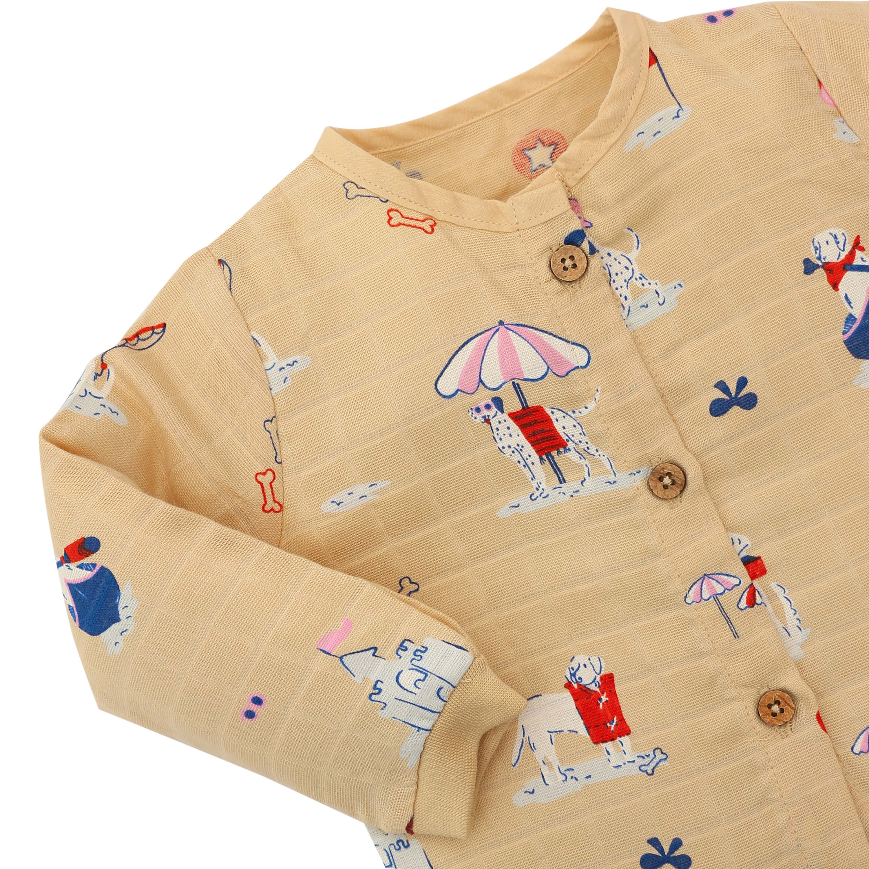 Paw-some Beach Day - Unisex Full Sleeve and Pant set  (0M - 5years) NEW