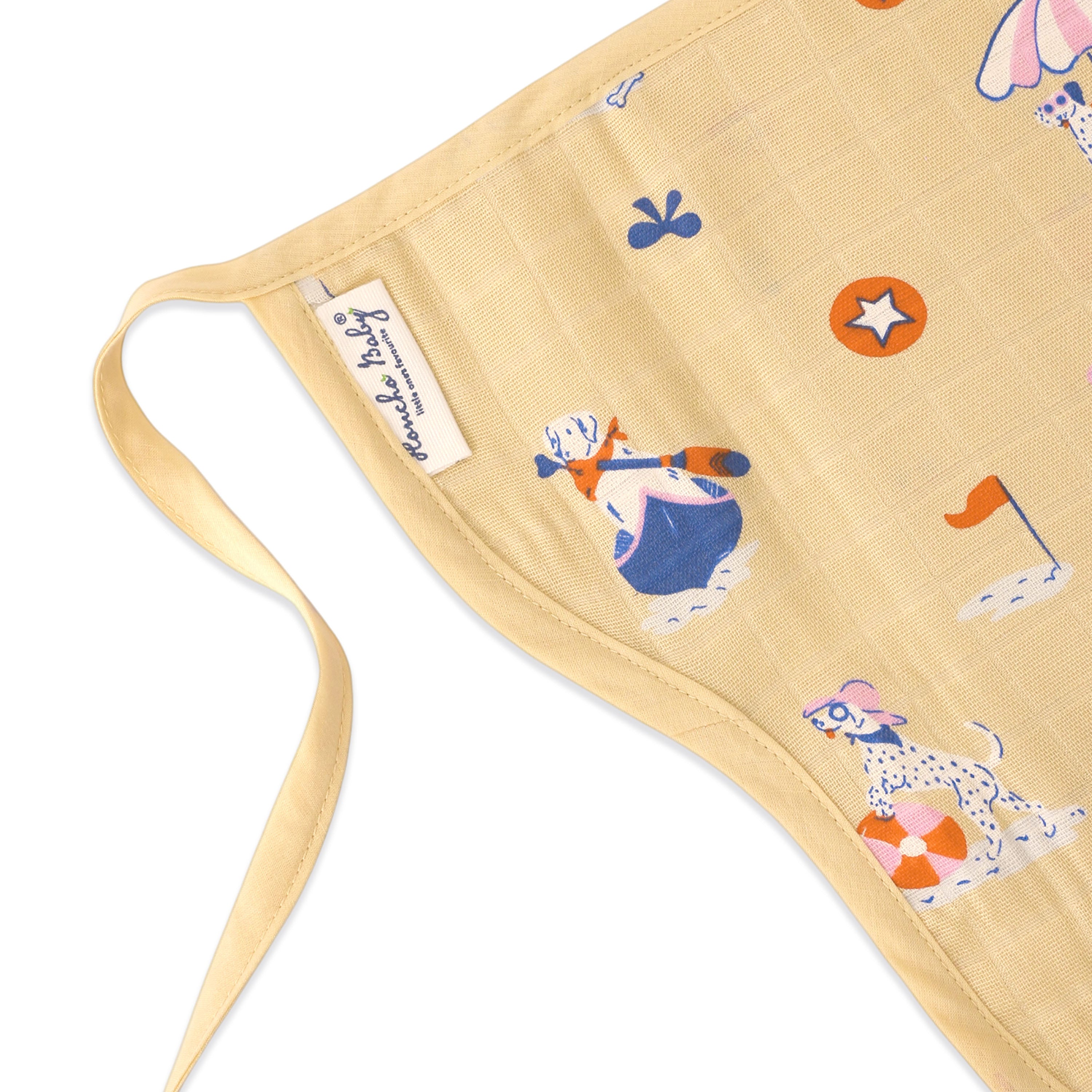 Pawsome Beach Day - Reusable Muslin Nappies / Langot - 4 Layered Central Panel NEW