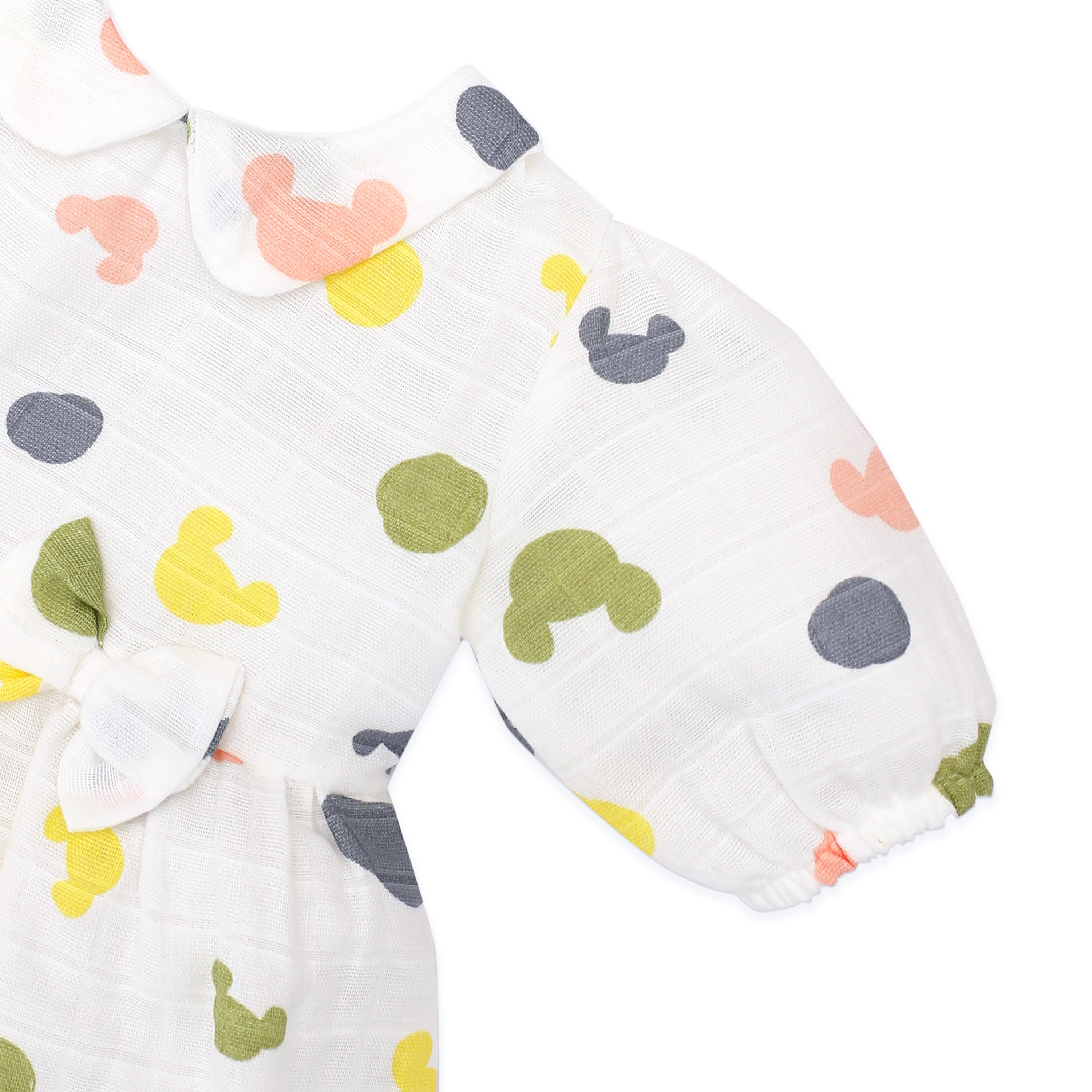 Candy Cloud Dots - Half Sleeve Puff Muslin Cotton Frock with Bow (0m to 5 years) NEW